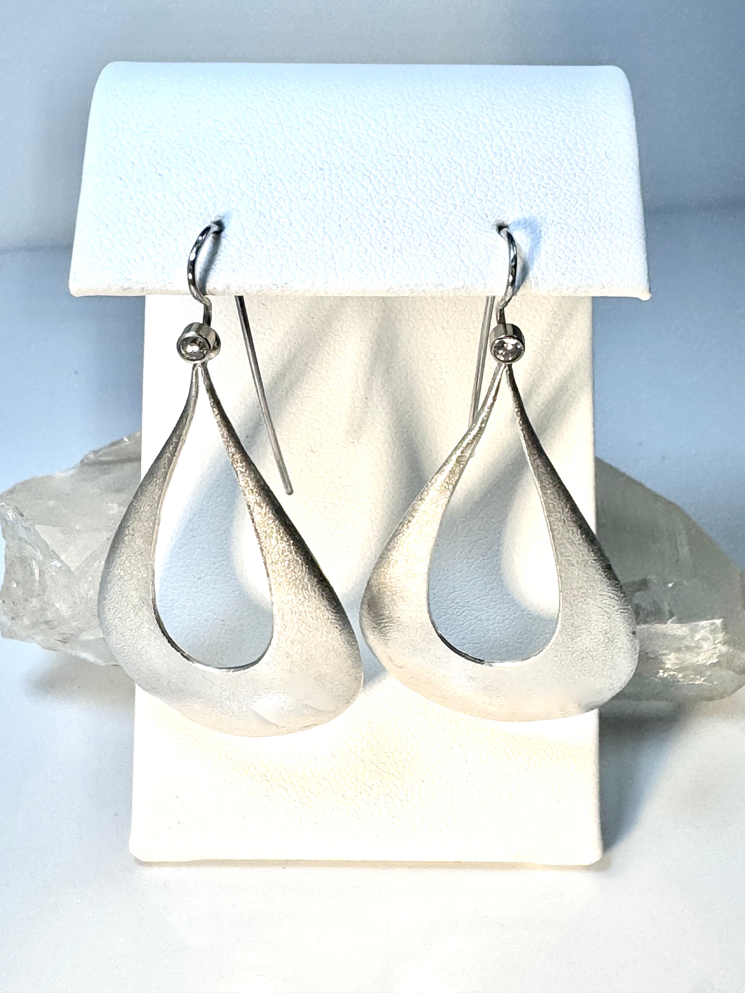 Diamond Pear Cut Out 14k Dangles