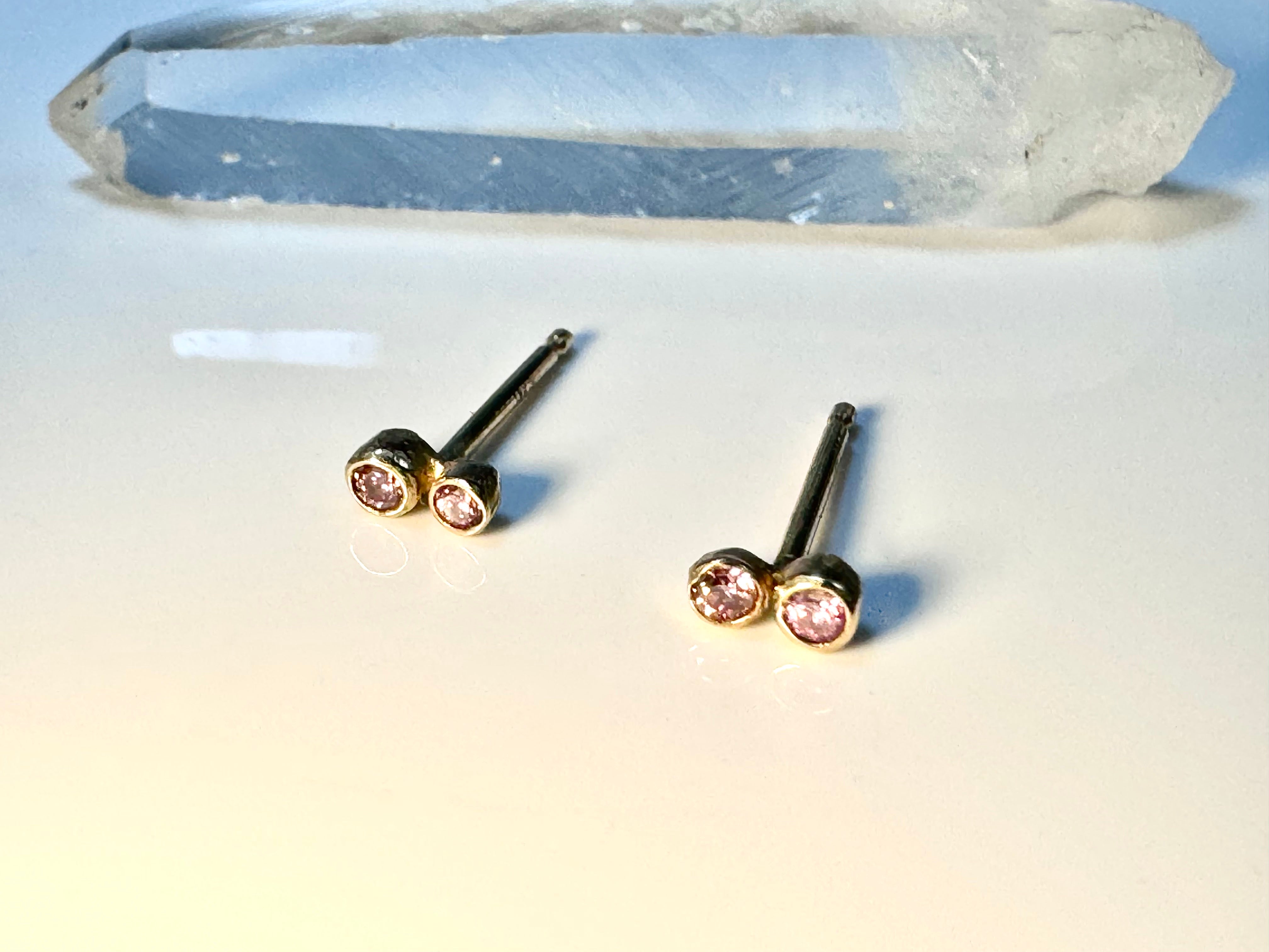 Pink Diamond Double Studs