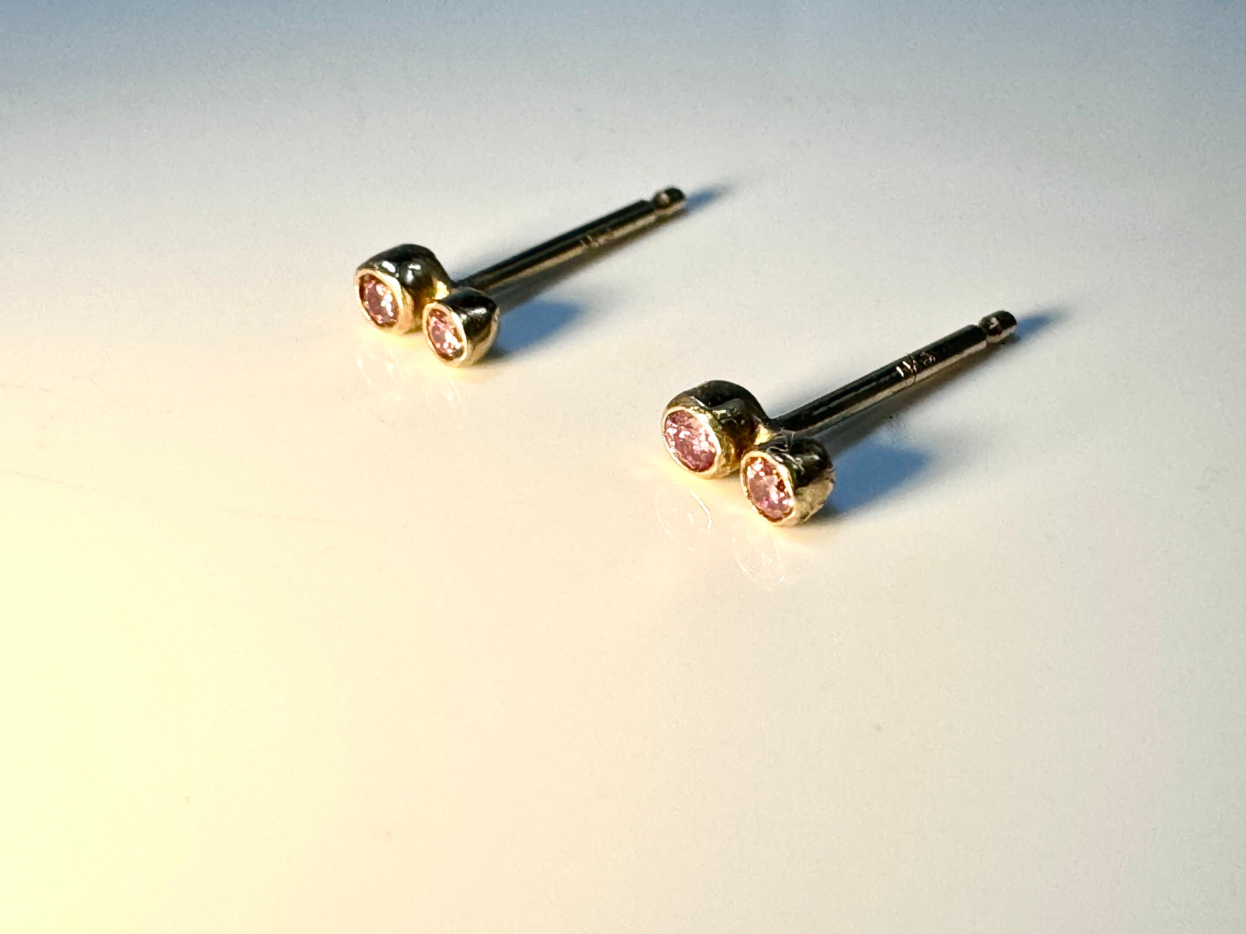 Pink Diamond Double Studs