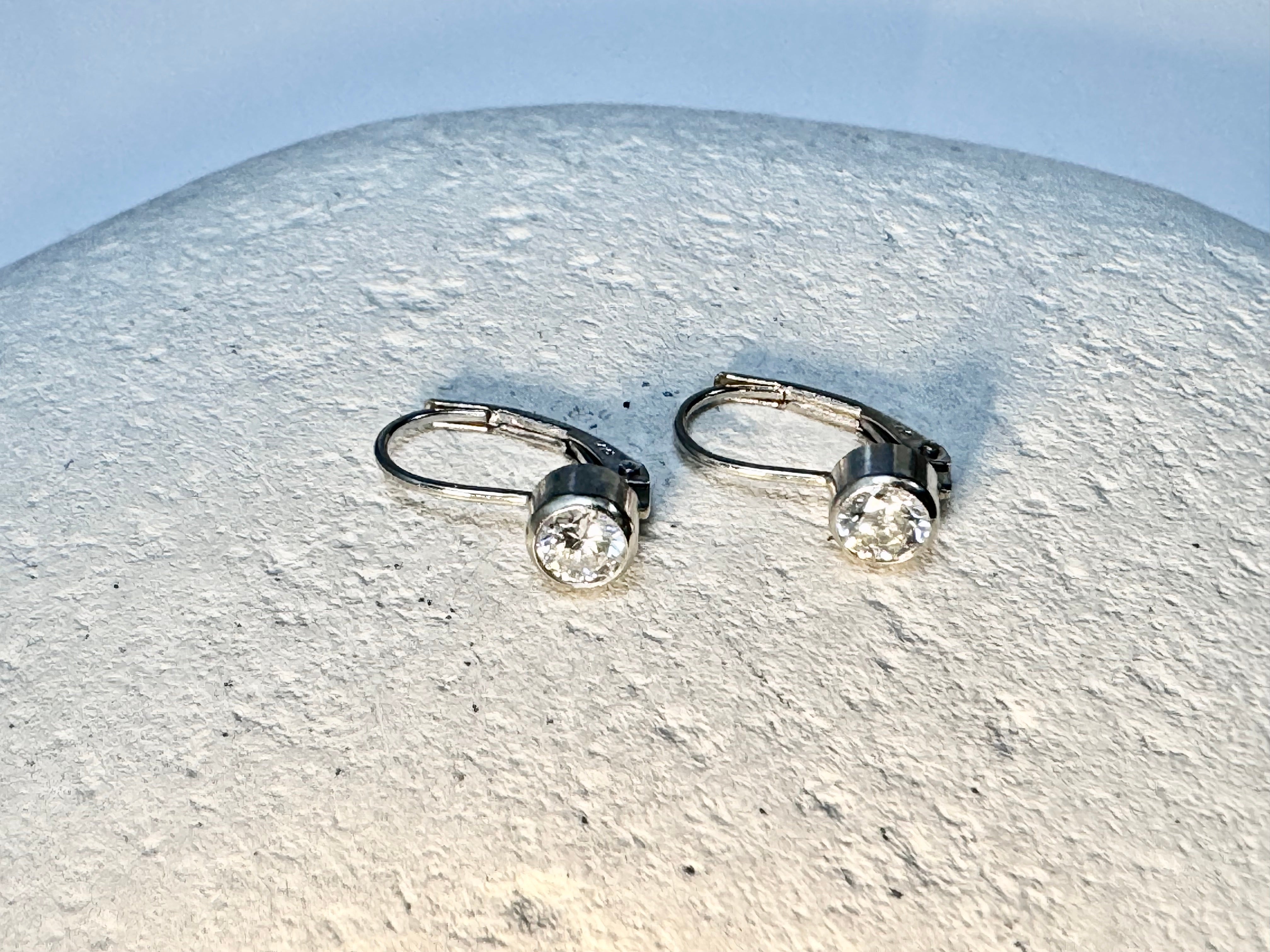 Diamond White Gold Lever back Drops