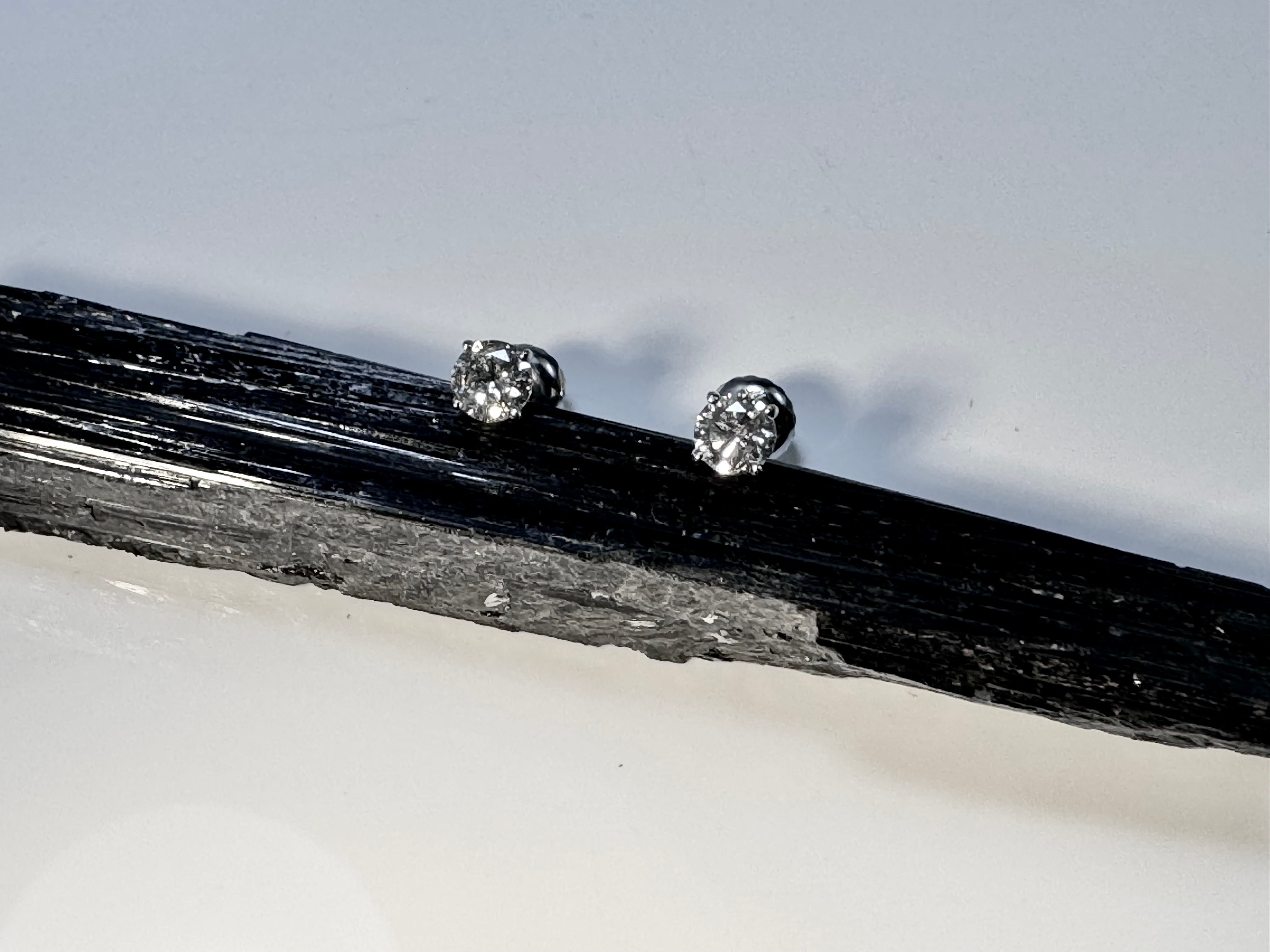 Diamond White Gold Screw Back Studs