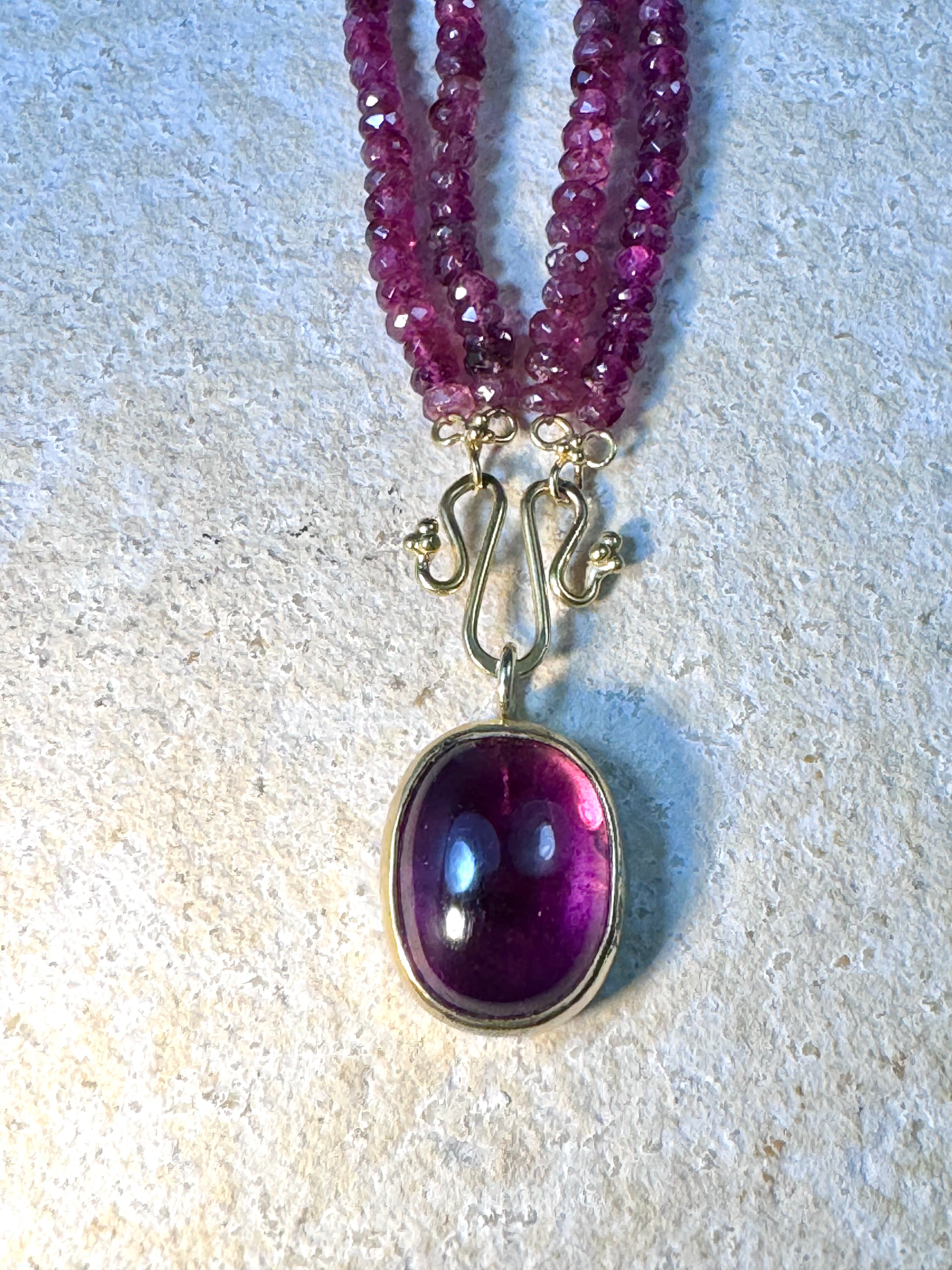 Rubellite Tourmaline 18k Necklace