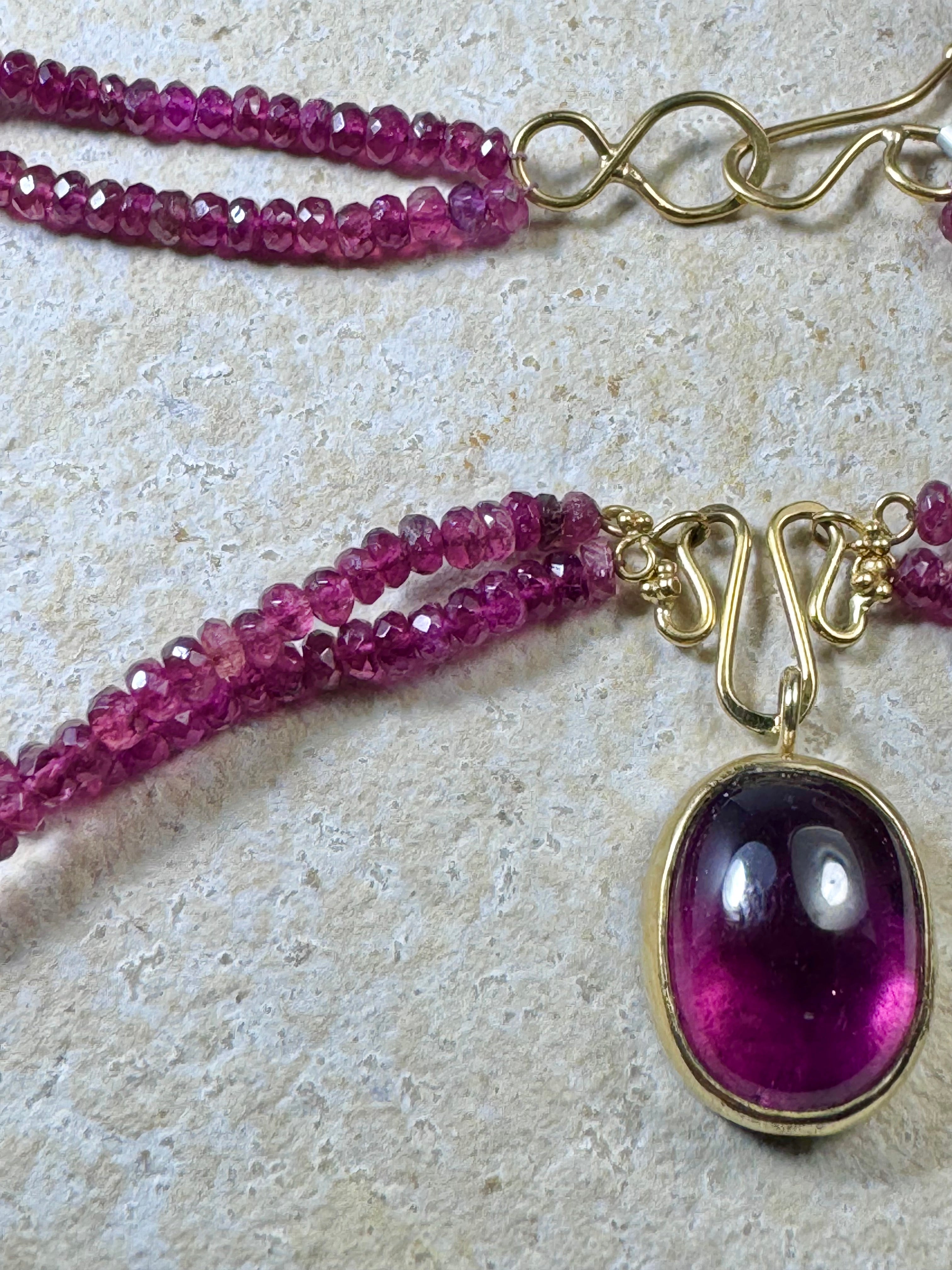 Rubellite Tourmaline 18k Necklace