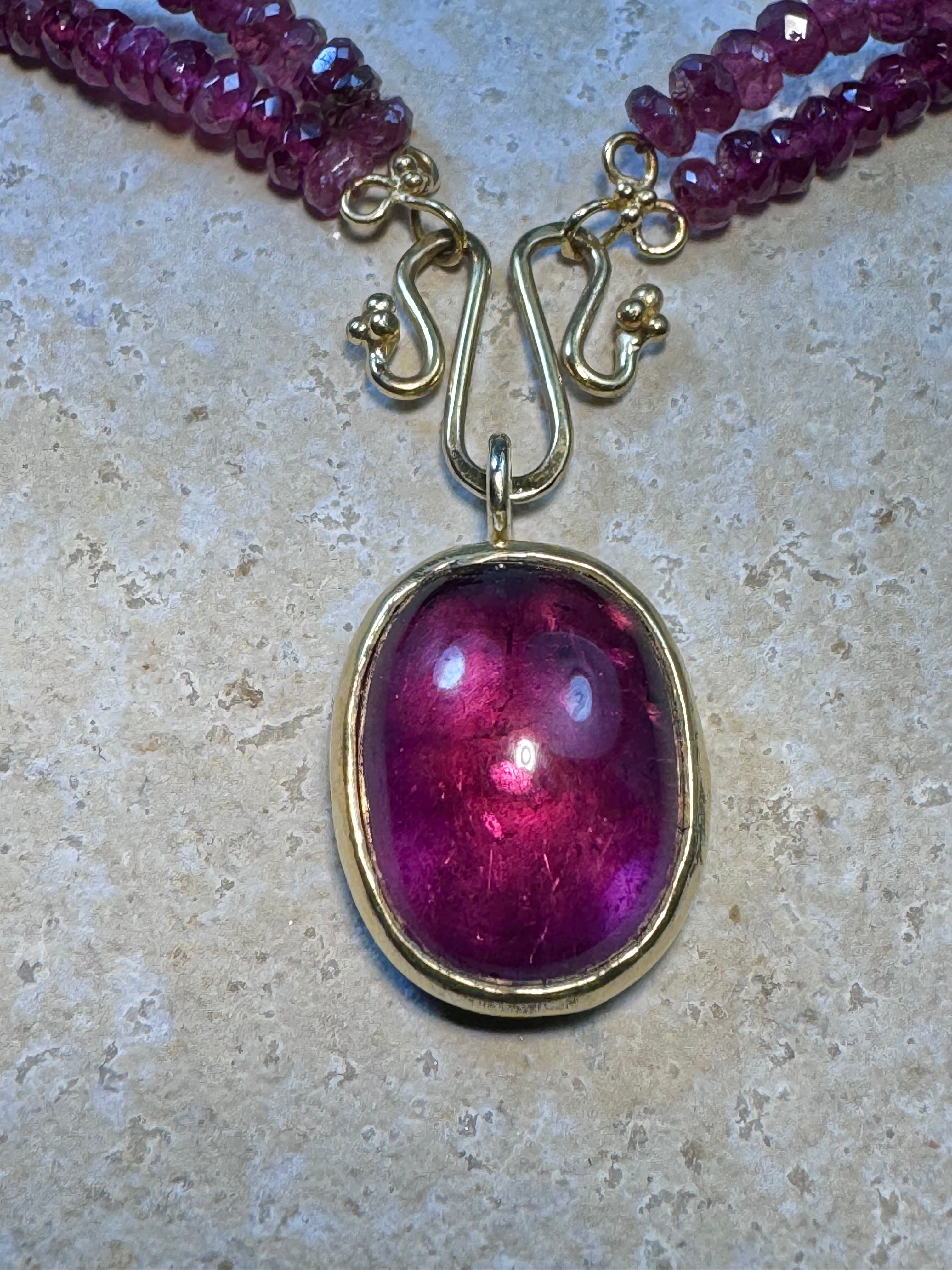 Rubellite Tourmaline 18k Necklace
