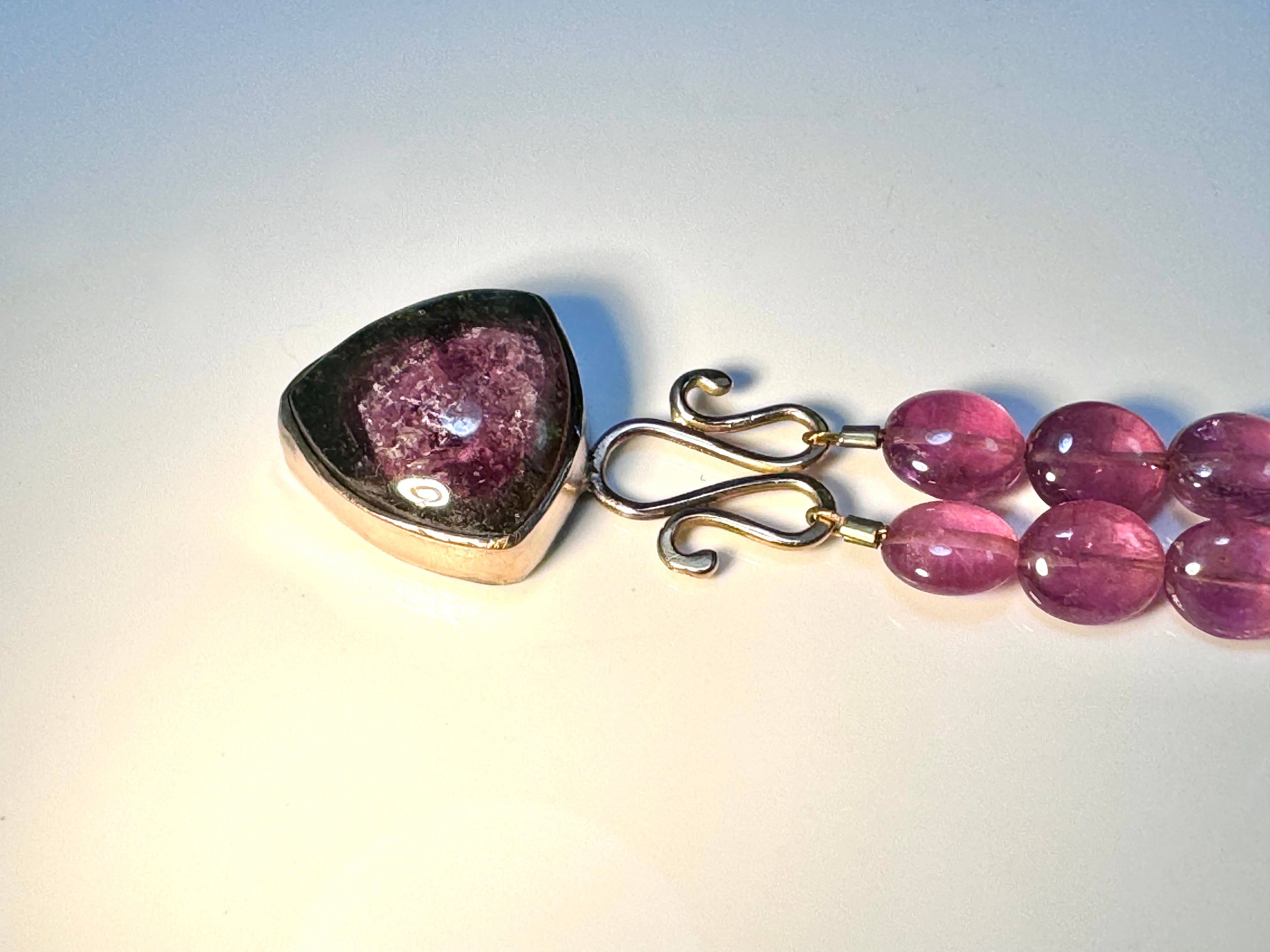 Watermelon Tourmaline Rose Gold Necklace