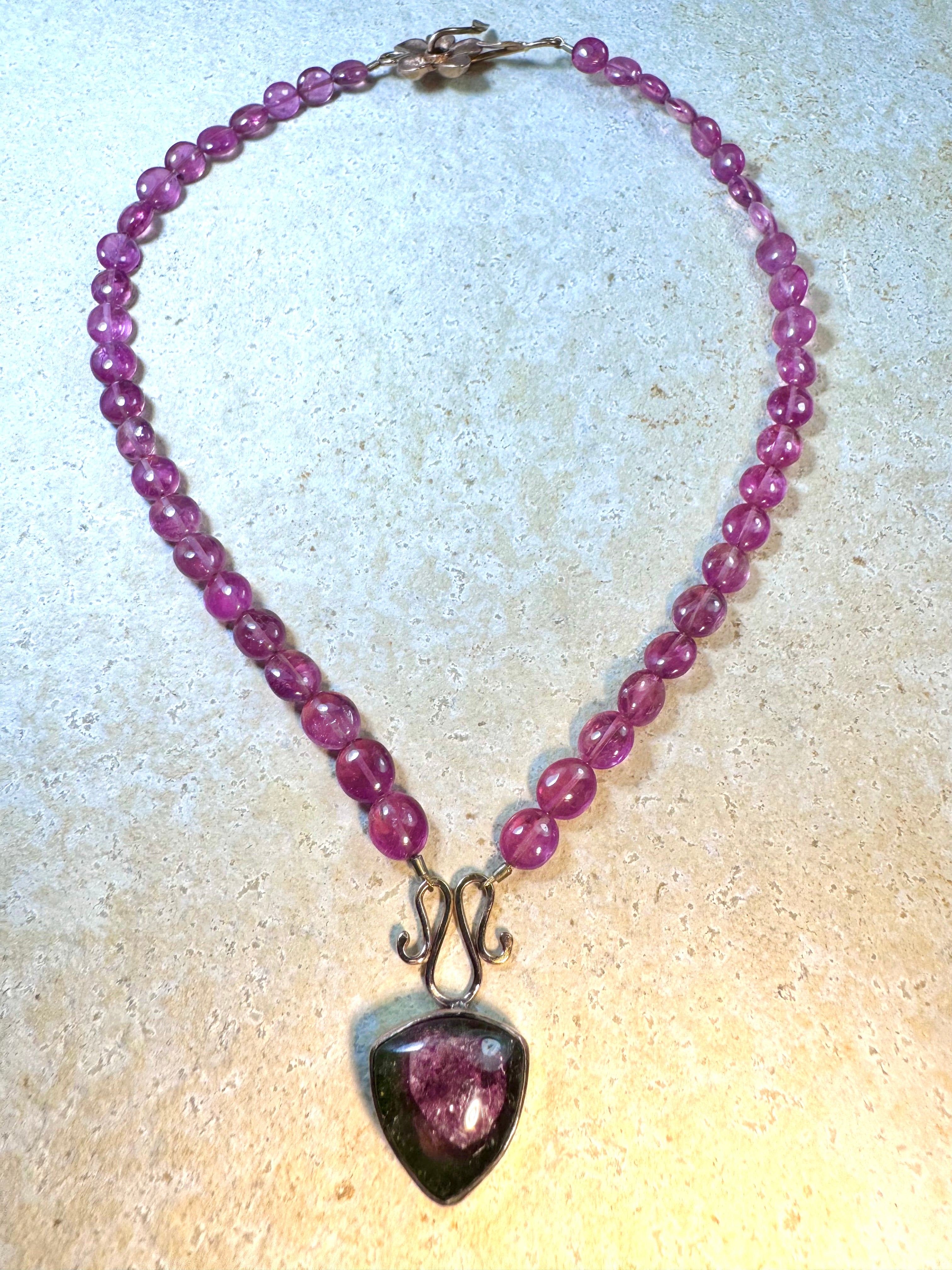 Watermelon Tourmaline Rose Gold Necklace