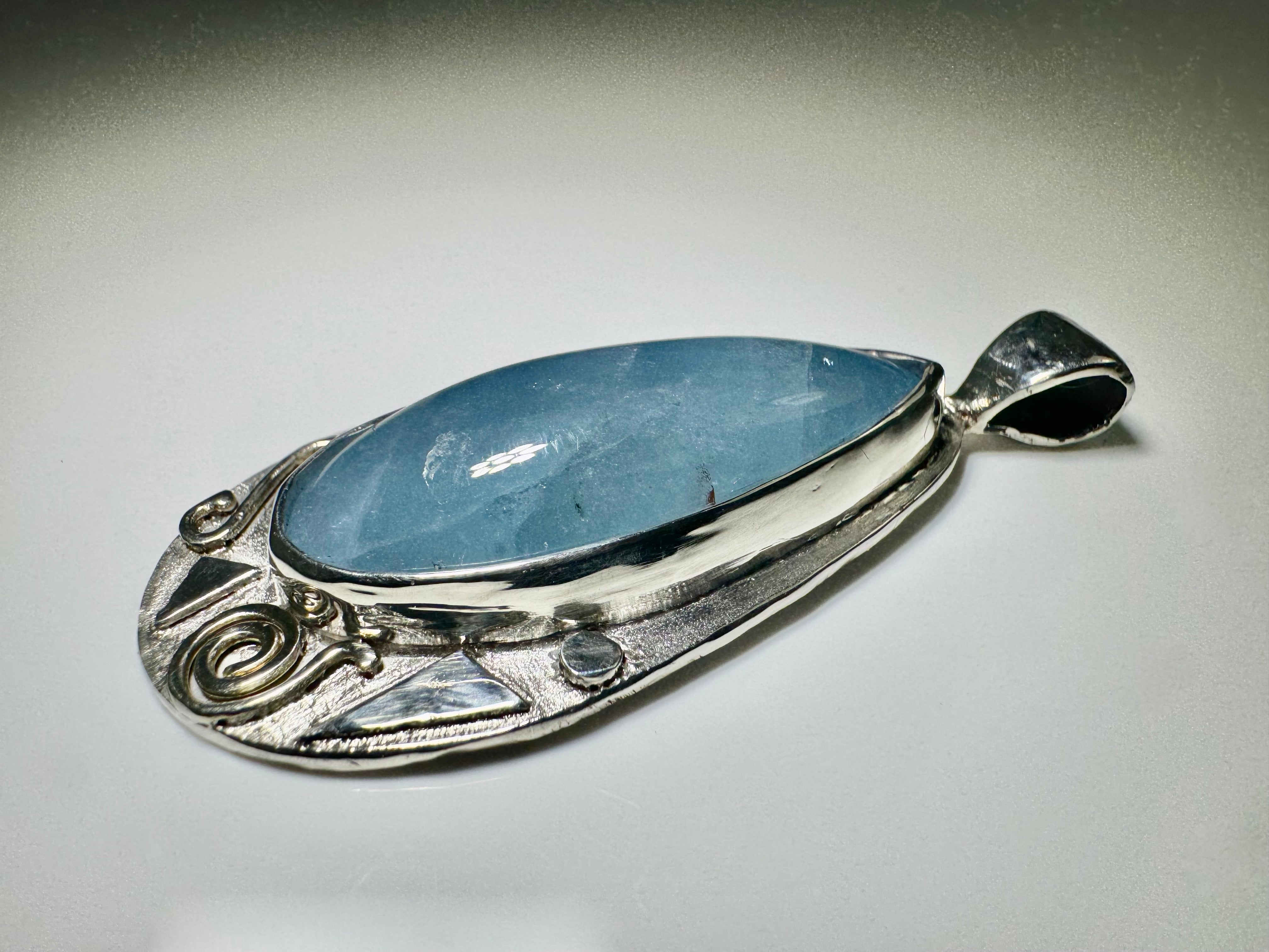 Aquamarine Shapes Sterling Pendant
