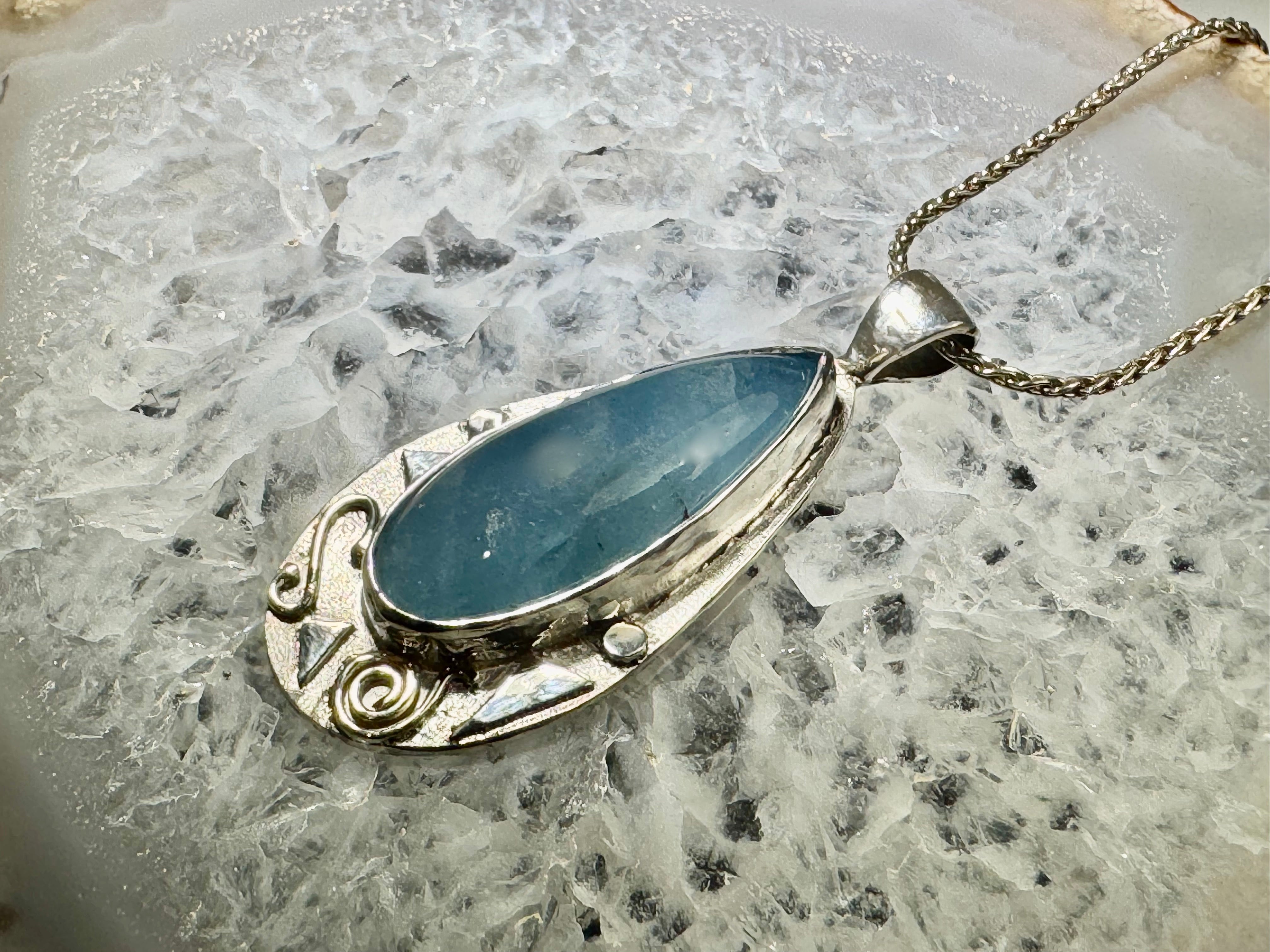 Aquamarine Shapes Sterling Pendant