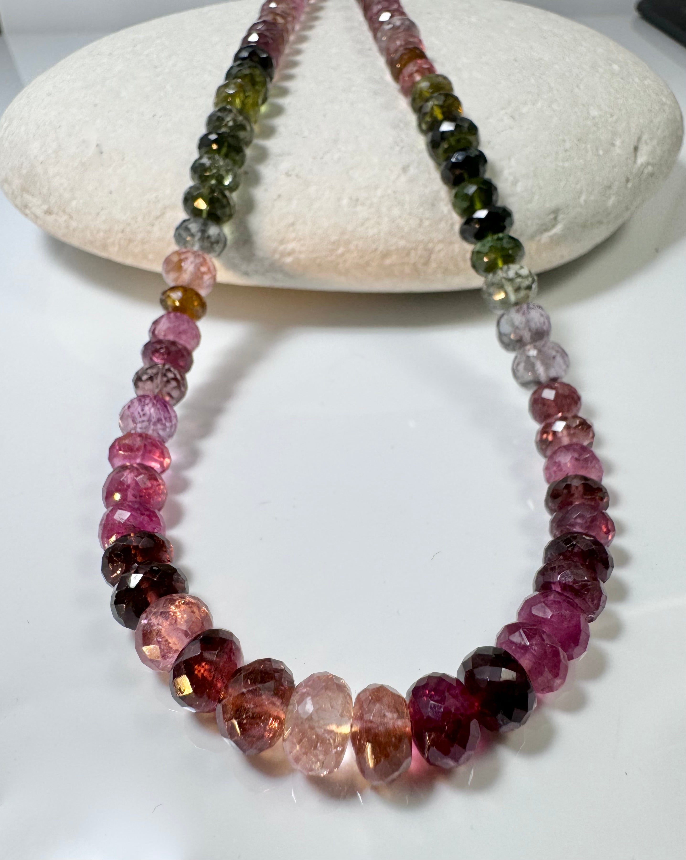 Tourmaline Multi Color 14k Bead Necklace