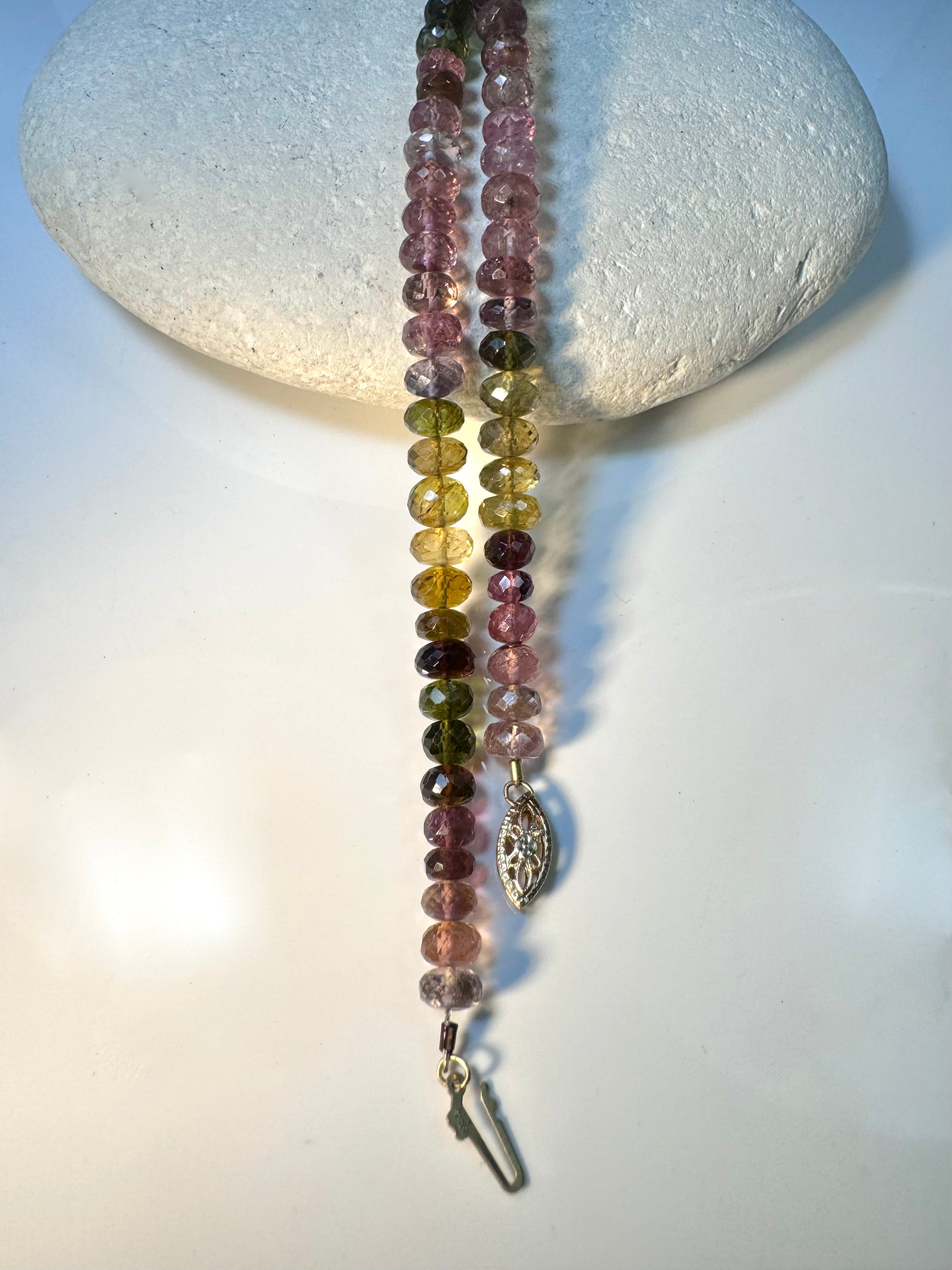 Tourmaline Multi Color 14k Bead Necklace