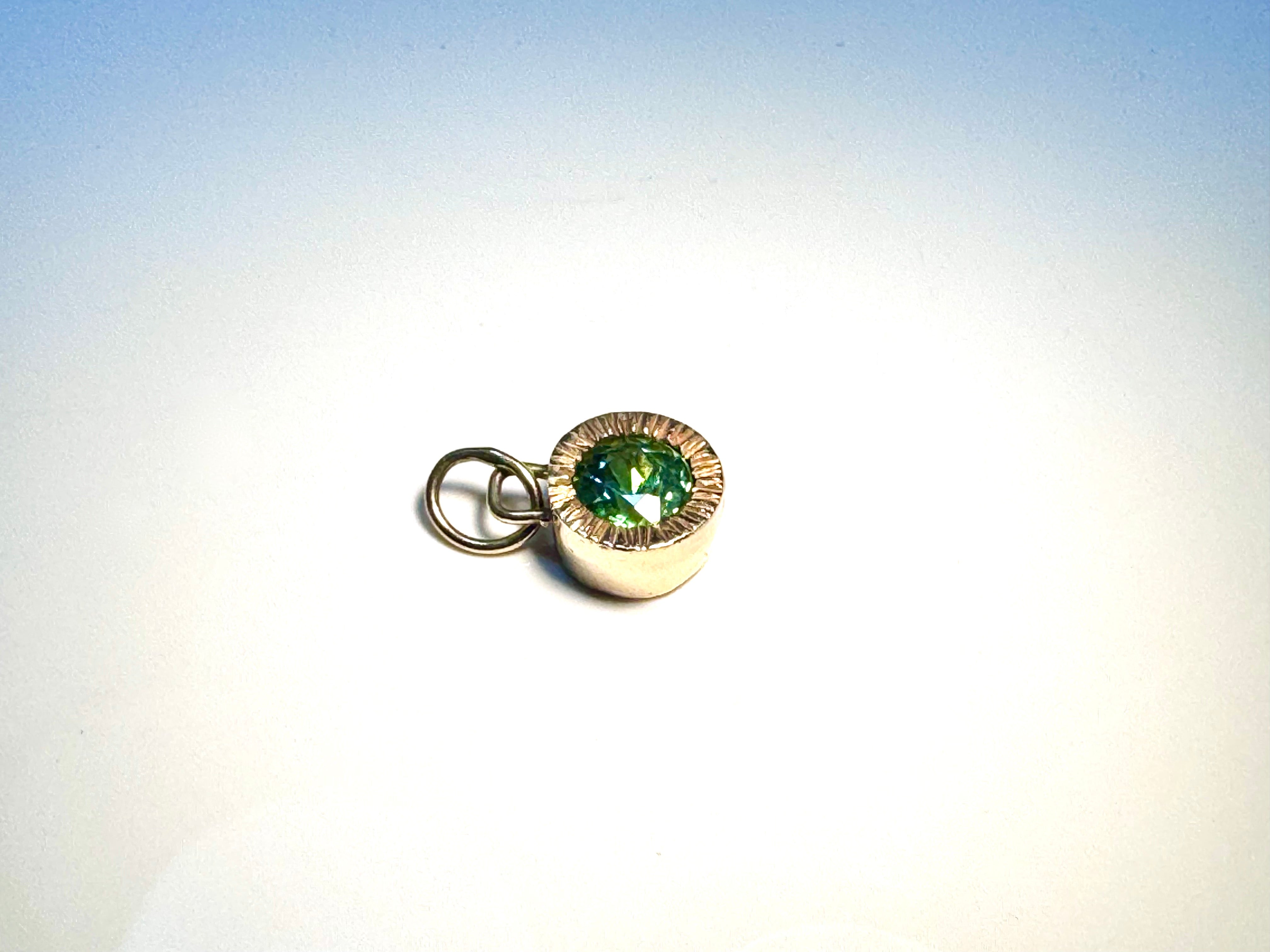 Green Tourmaline Slash 14k Pendant