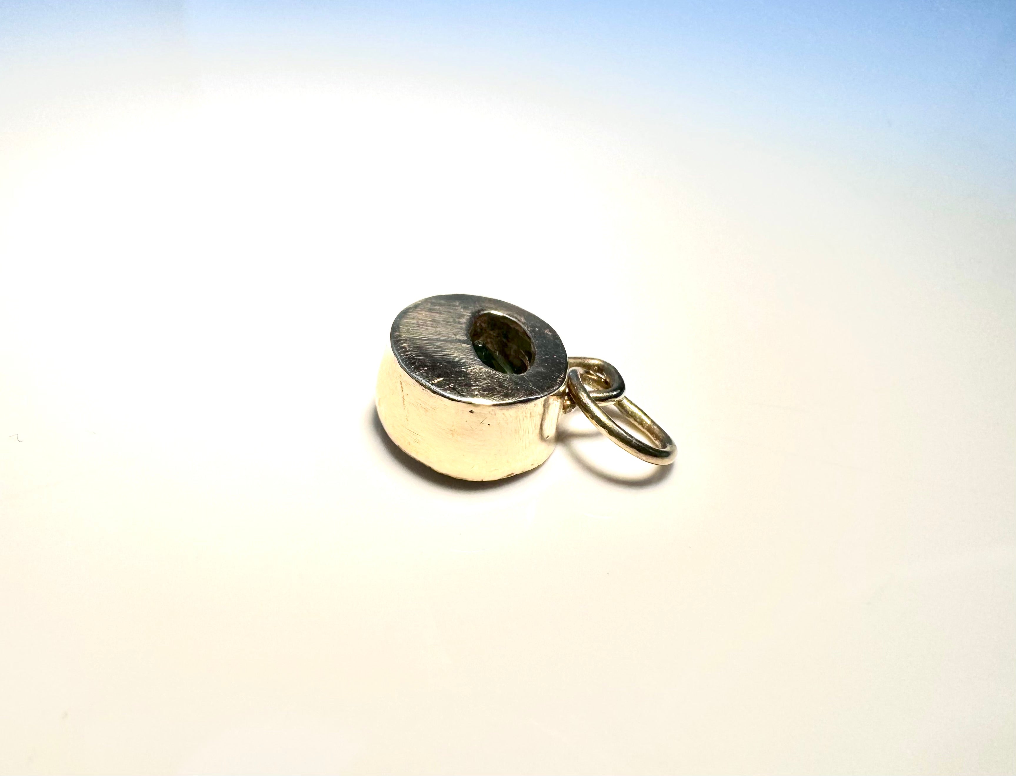 Green Tourmaline Slash 14k Pendant