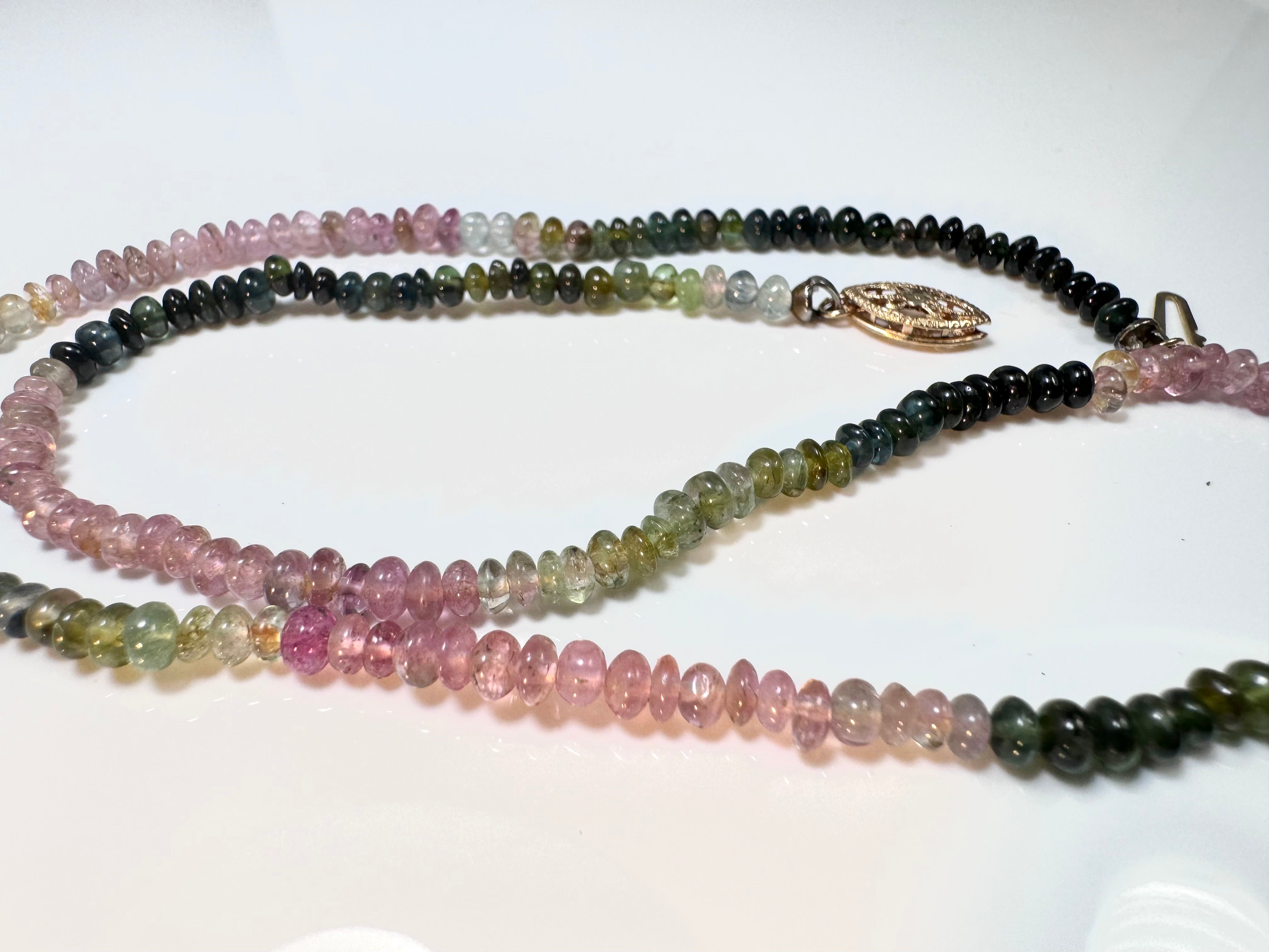 Tourmaline Multi Colored 14k Necklace