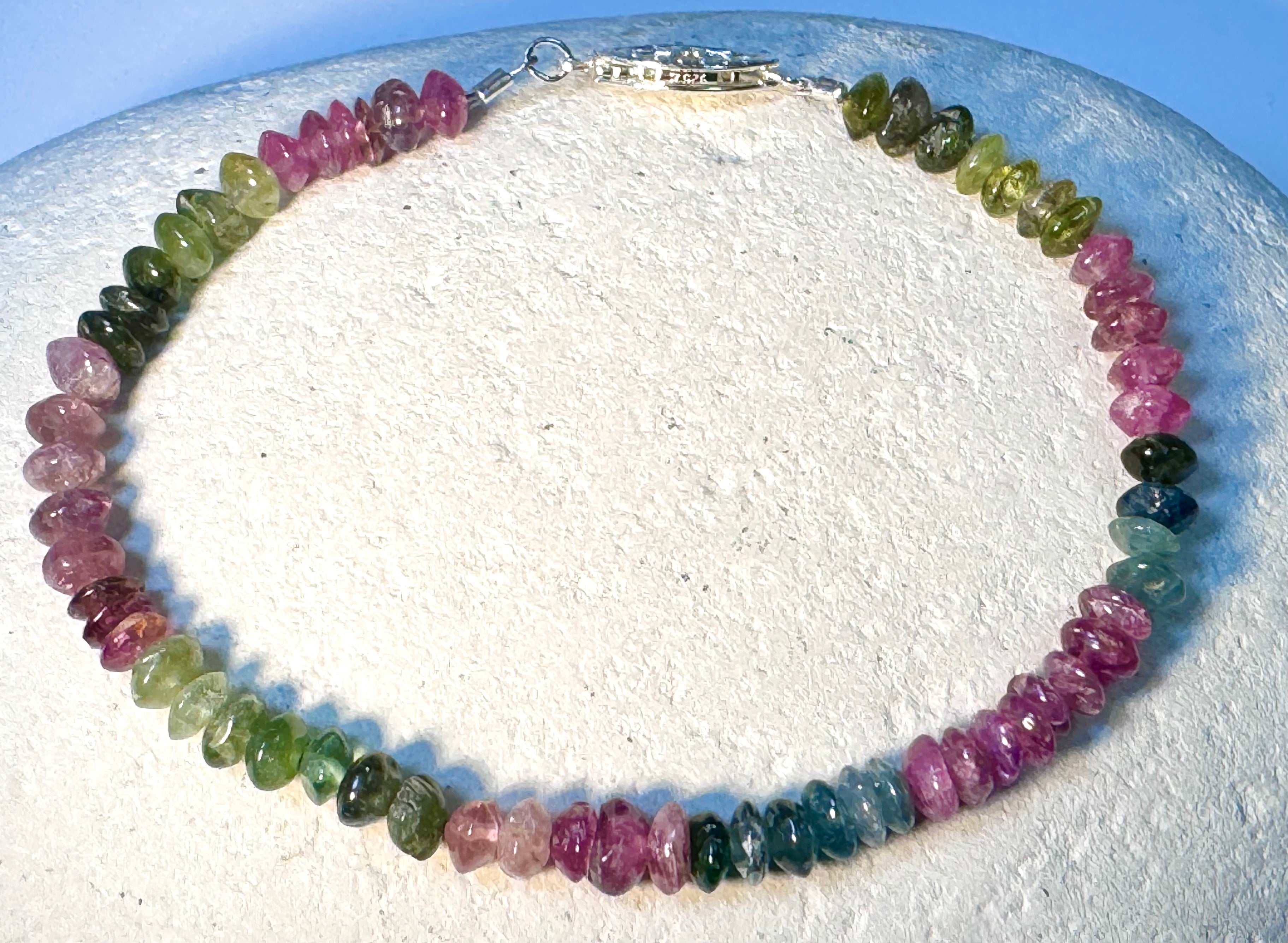 Tourmaline Multi Color Sterling Bracelet