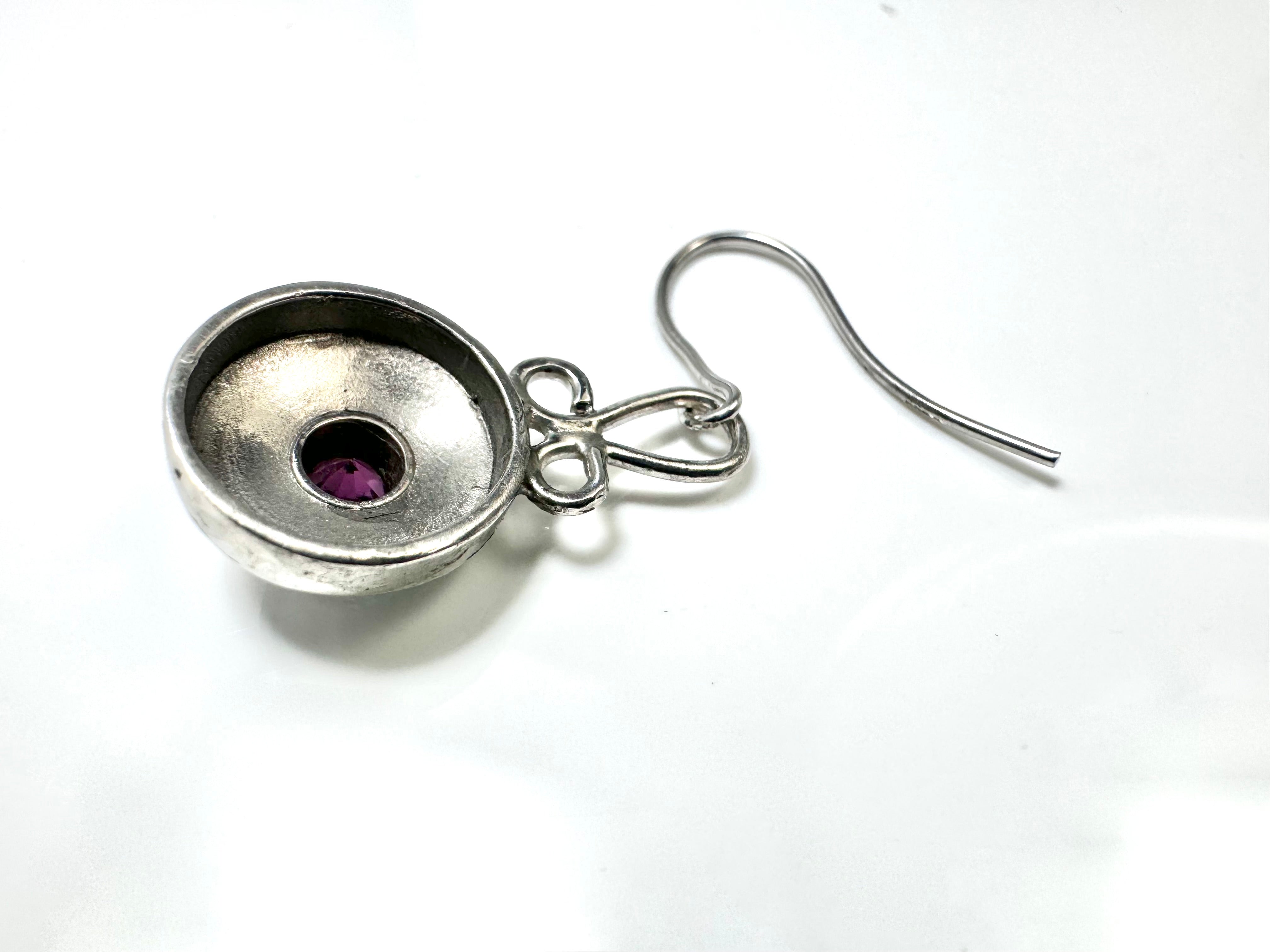 Pink Tourmaline Beaded Sterling Dangles