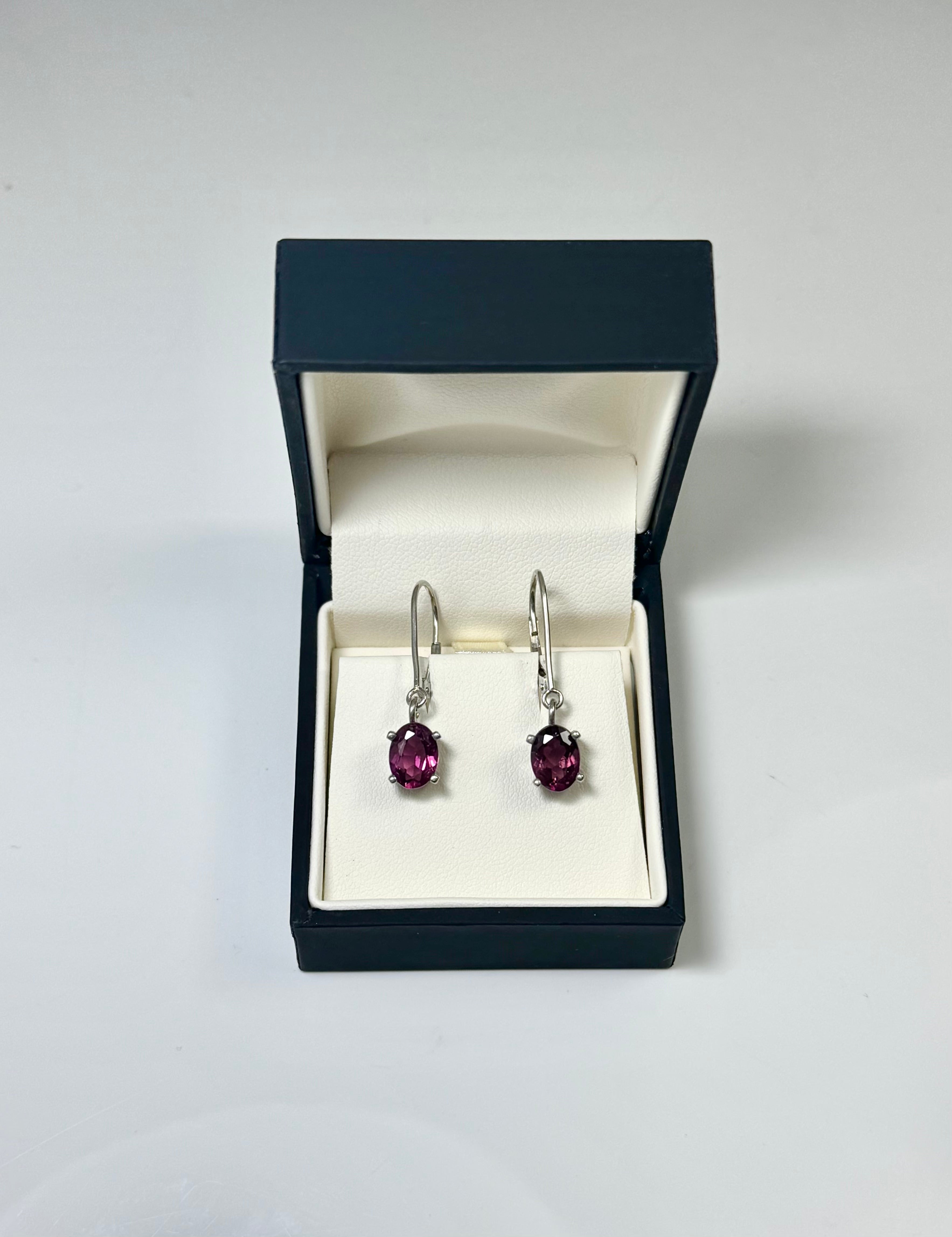 Pink Tourmaline Faceted Lever Back Sterling Earrings