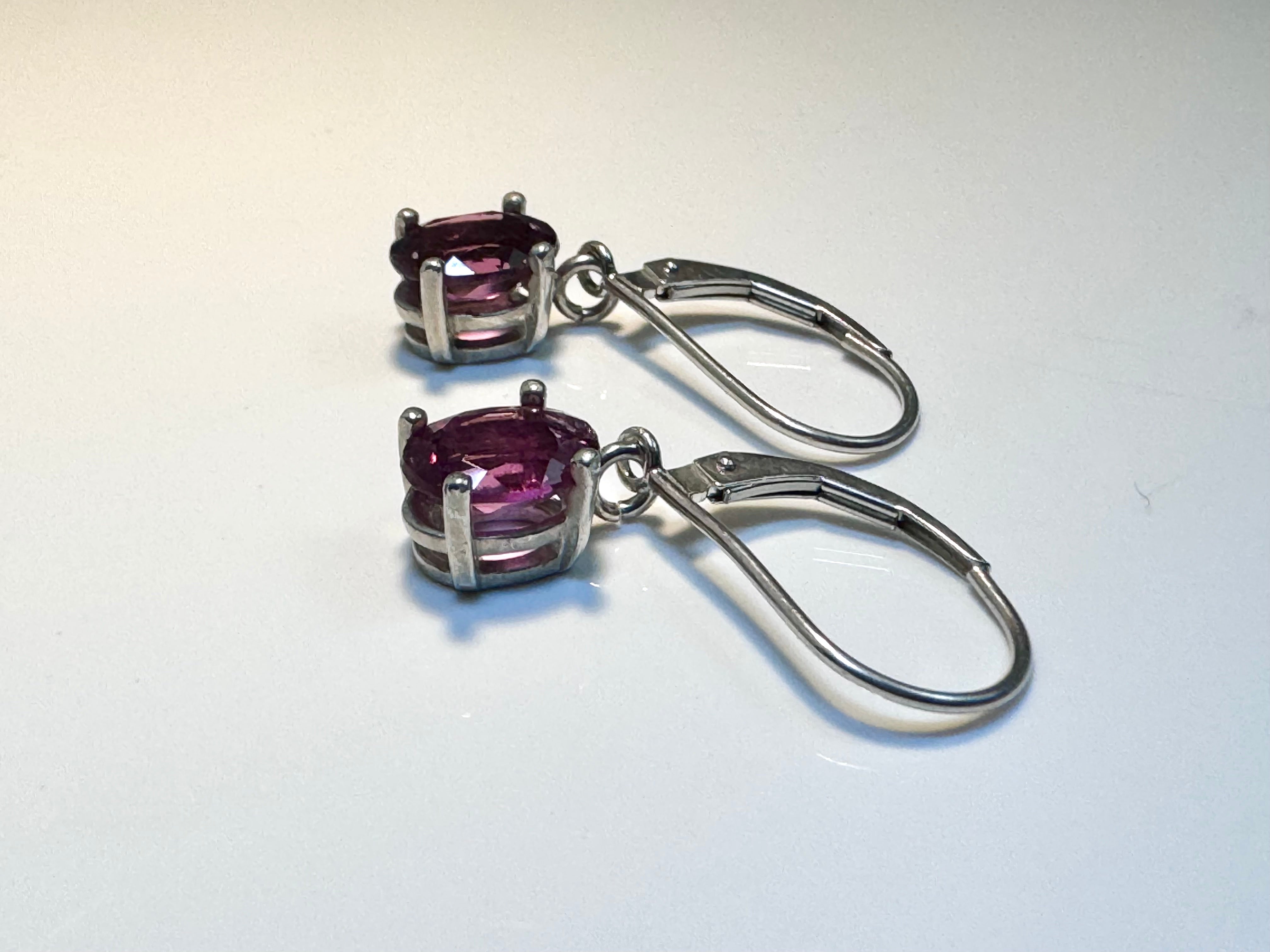 Pink Tourmaline Faceted Lever Back Sterling Earrings