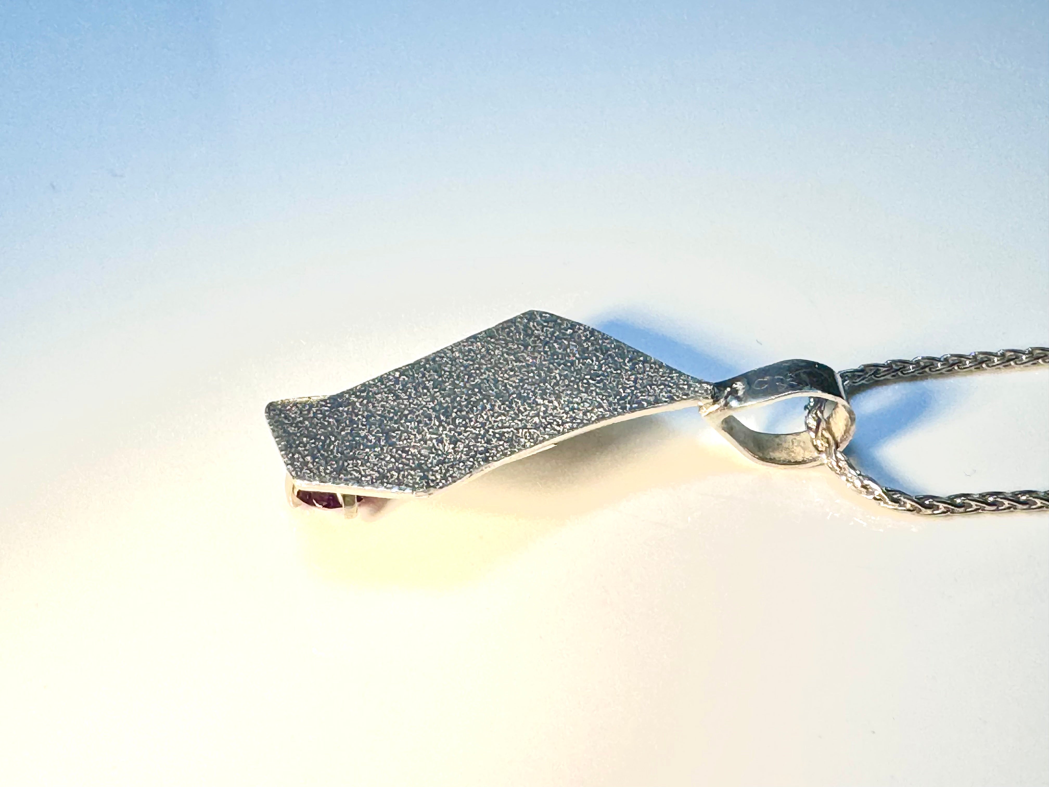 Pink Tourmaline Textured Free Form Pendant