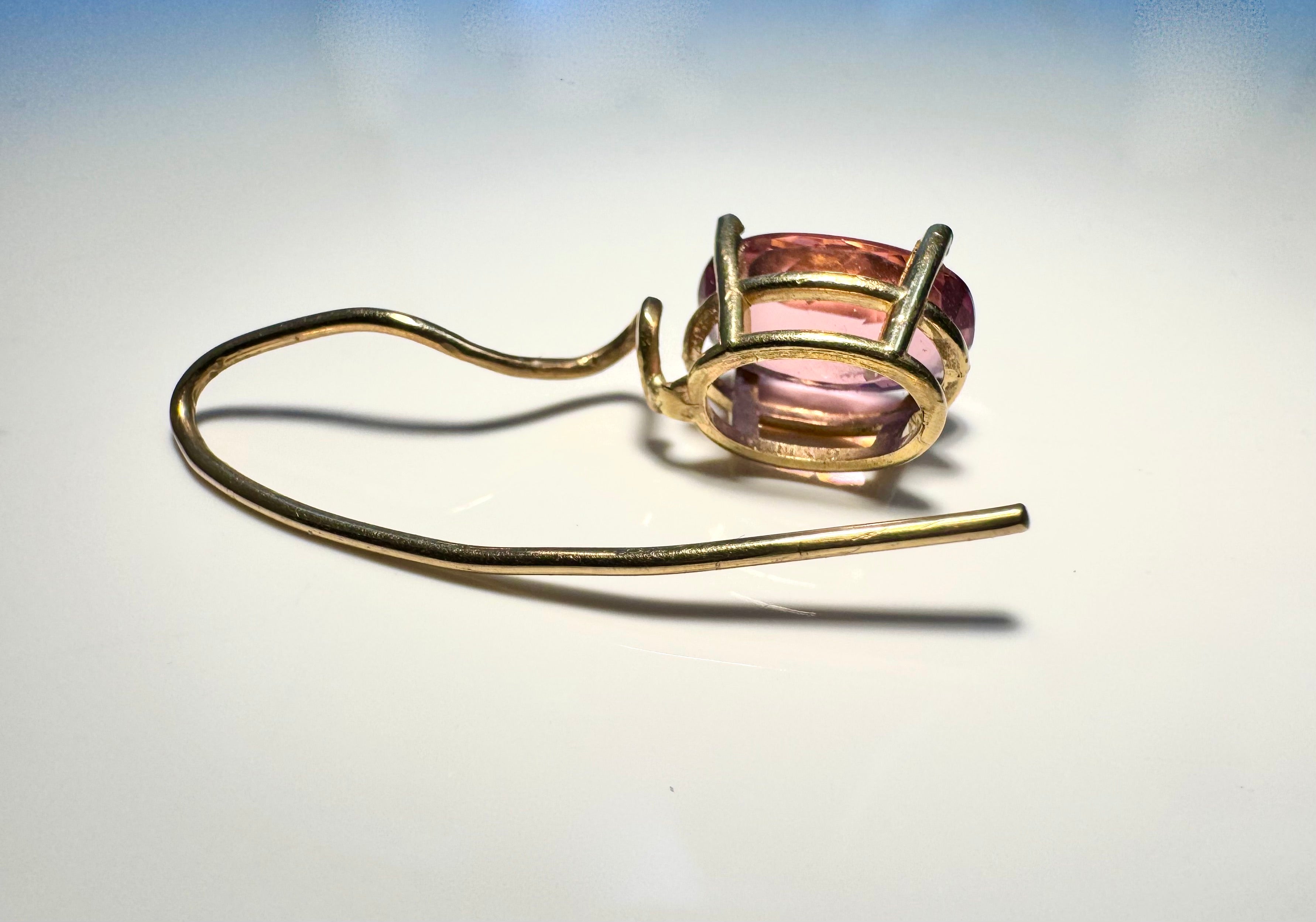 Pink Tourmaline 14k Drops