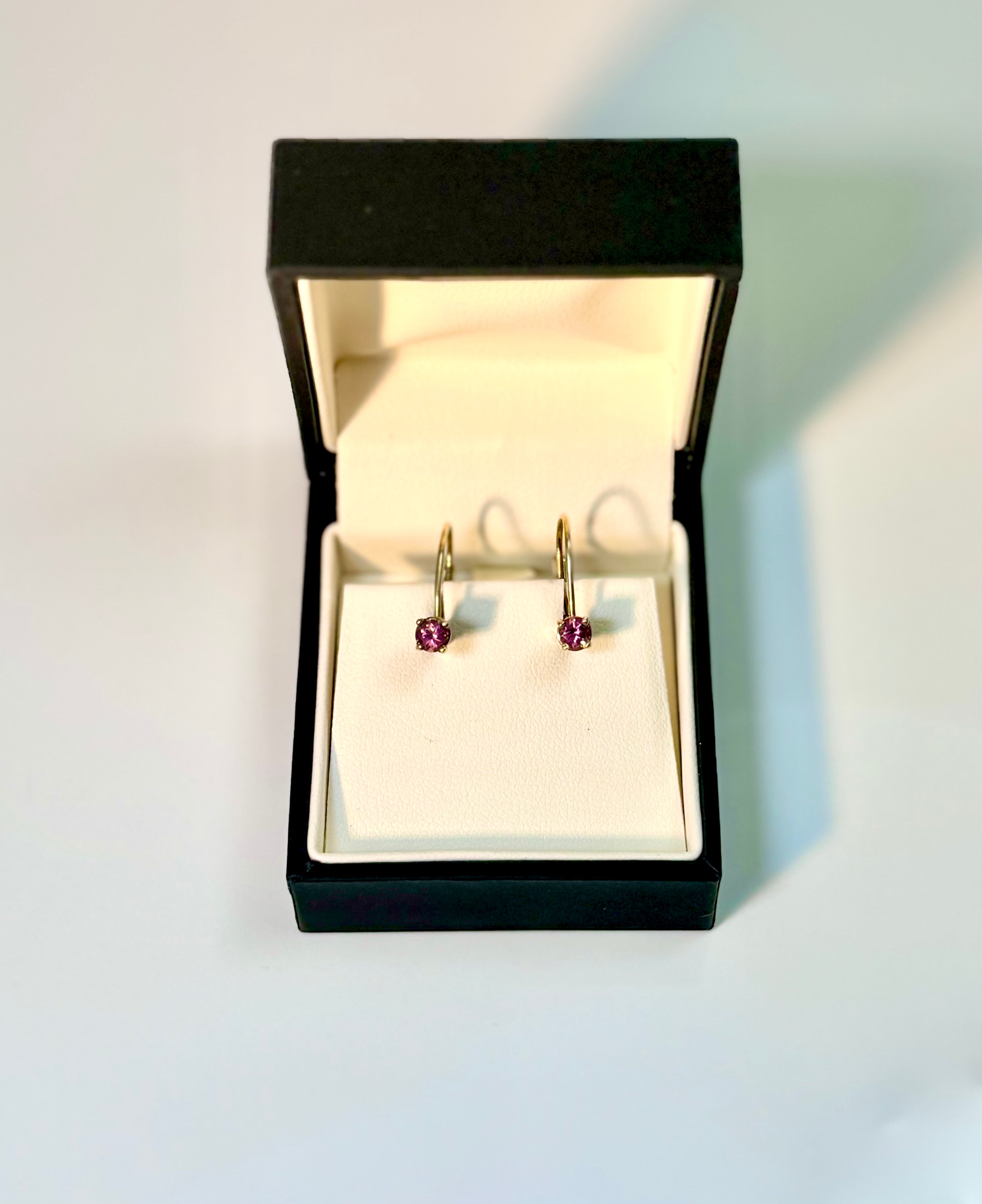 Pink Tourmaline 14k White Gold Earrings