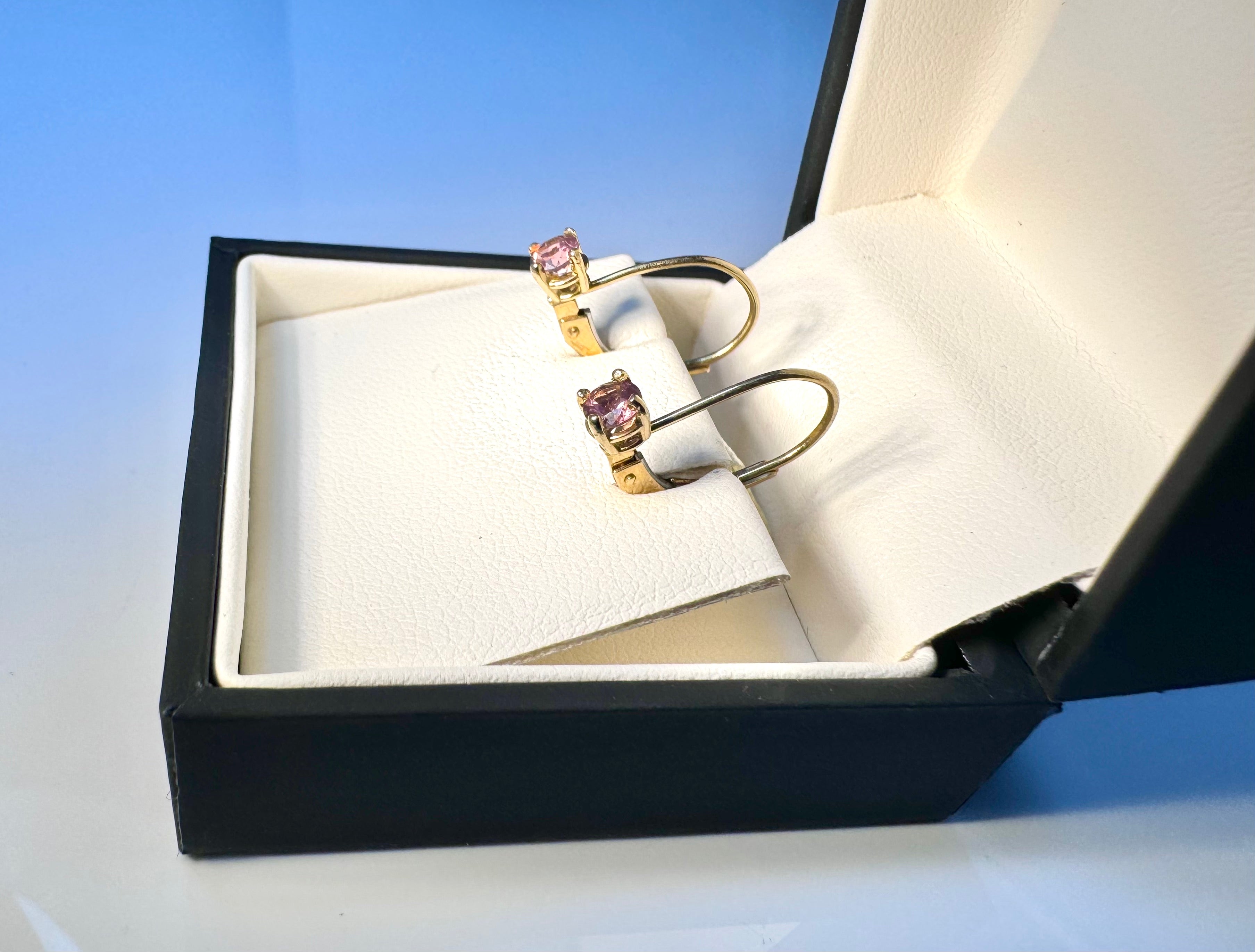 Pink Tourmaline 14k White Gold Earrings