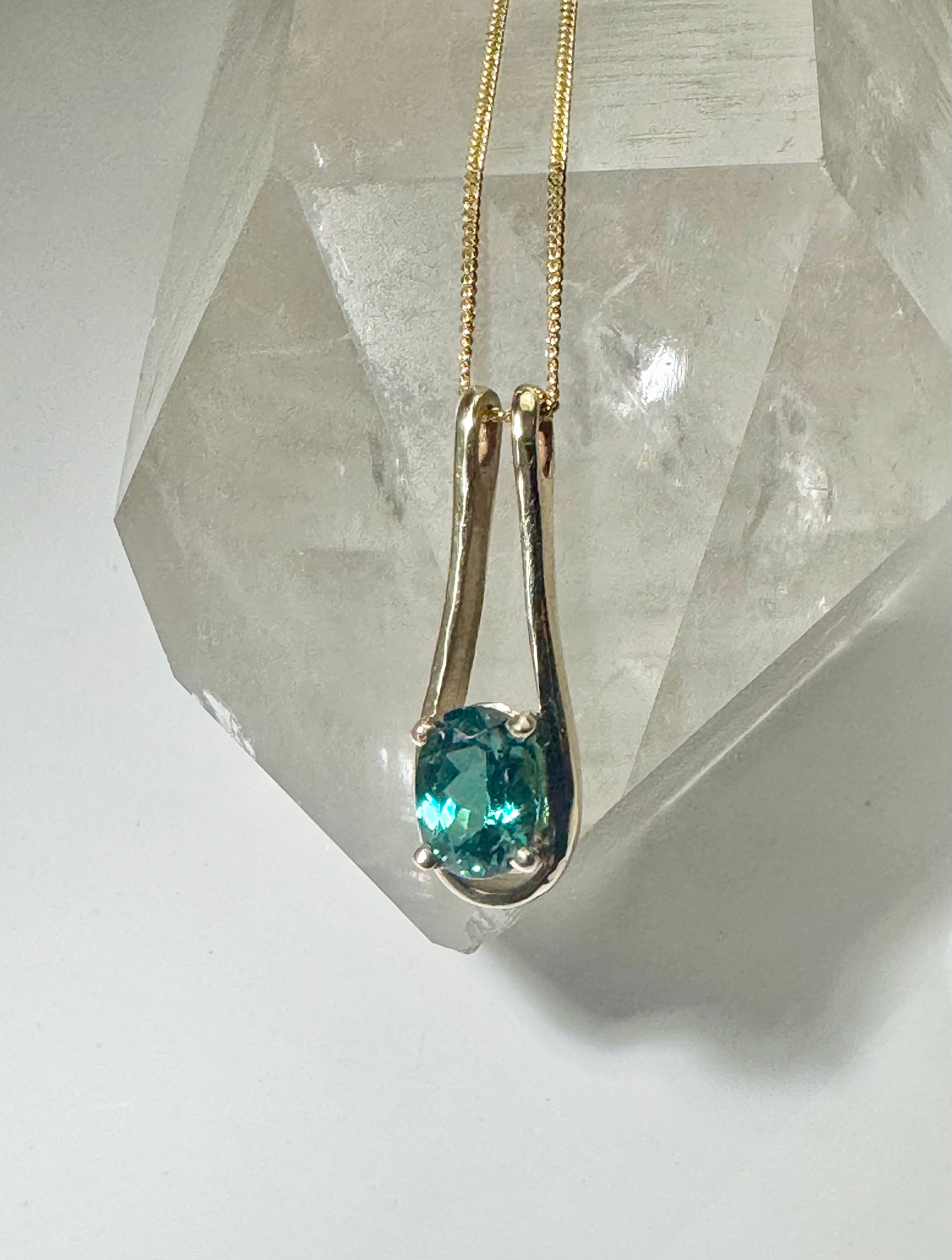 Indicolite Tourmaline 14k Pendant