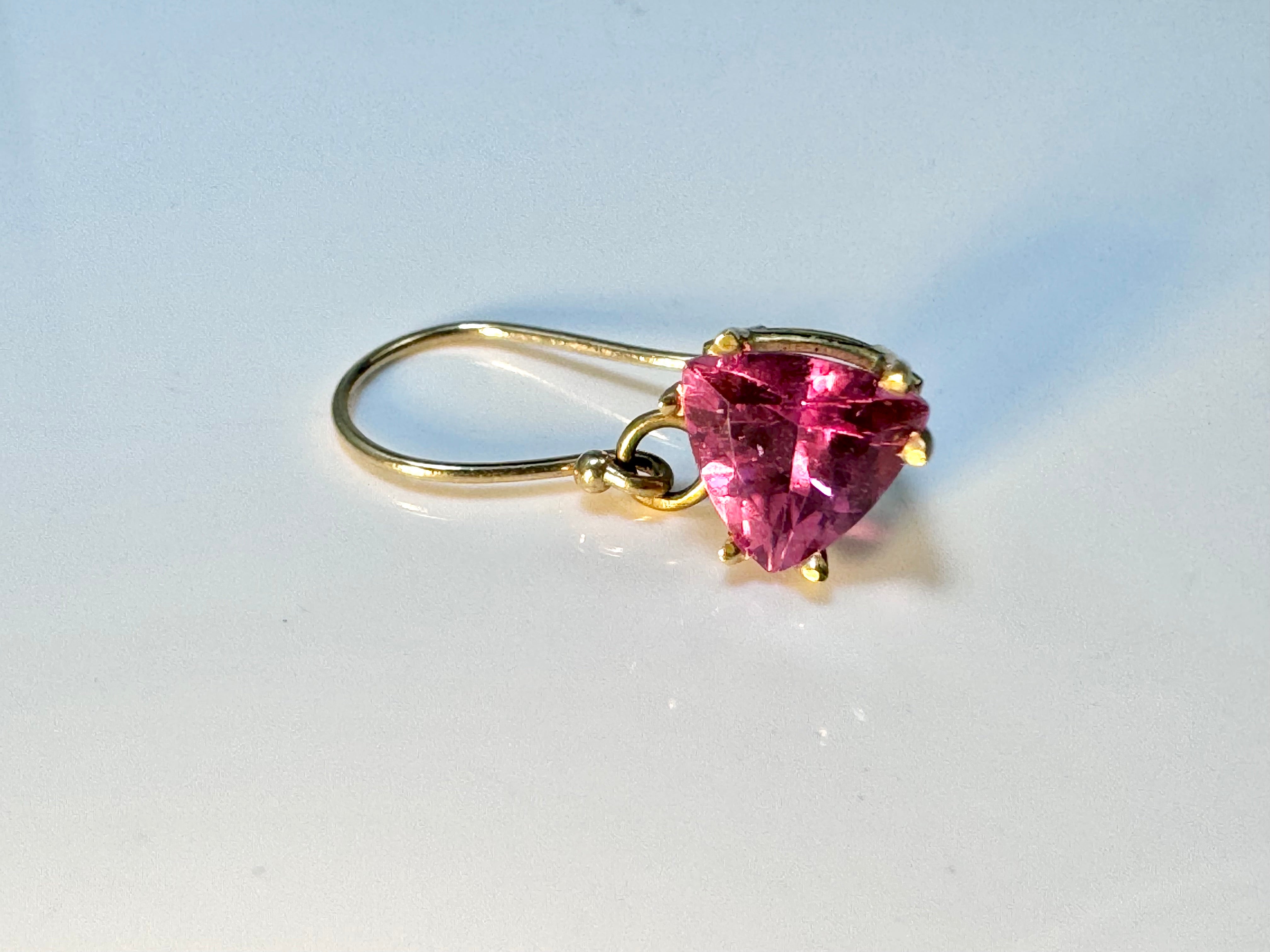 Pink Tourmaline Trillion Drops