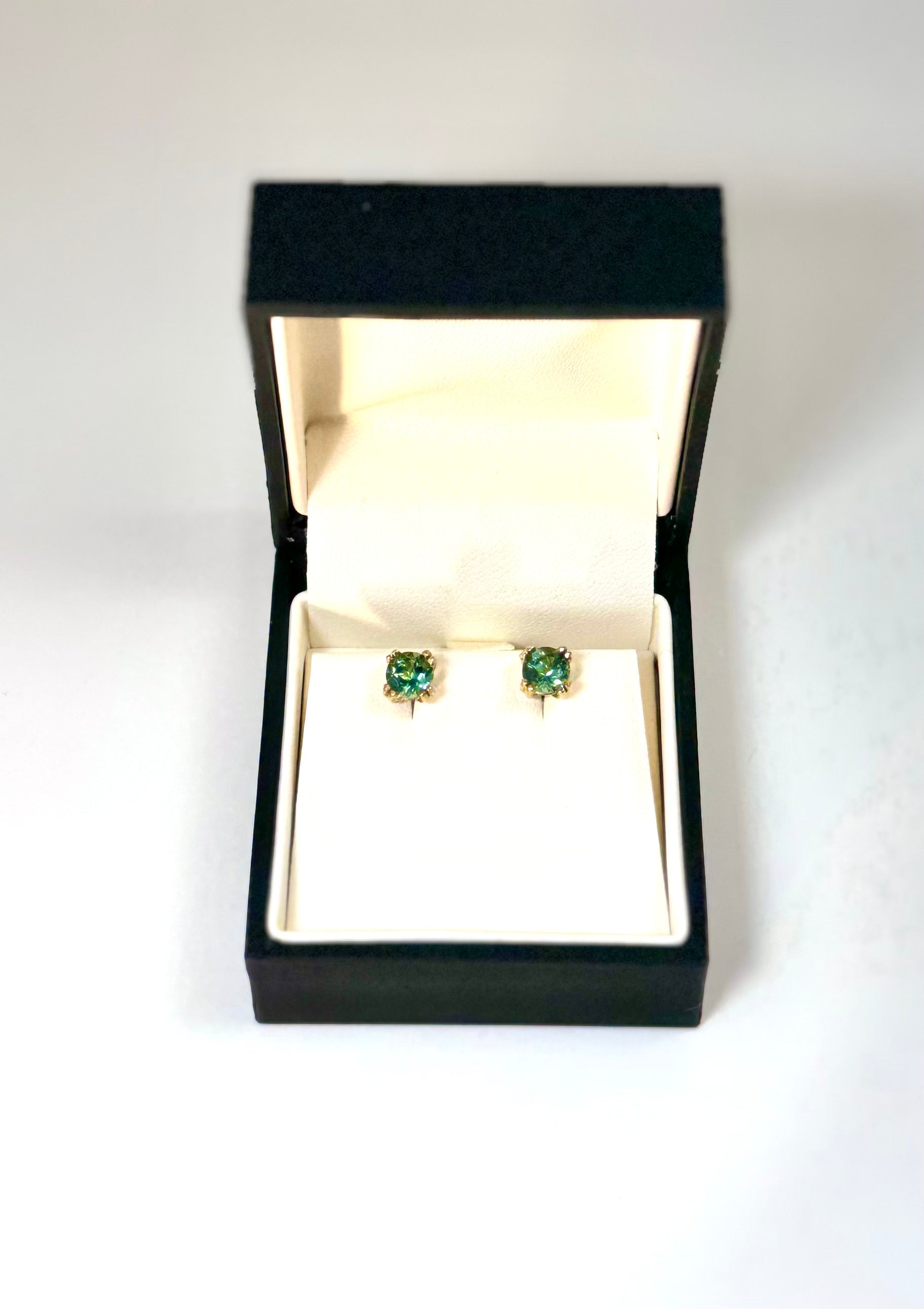 Green Tourmaline 18k Studs