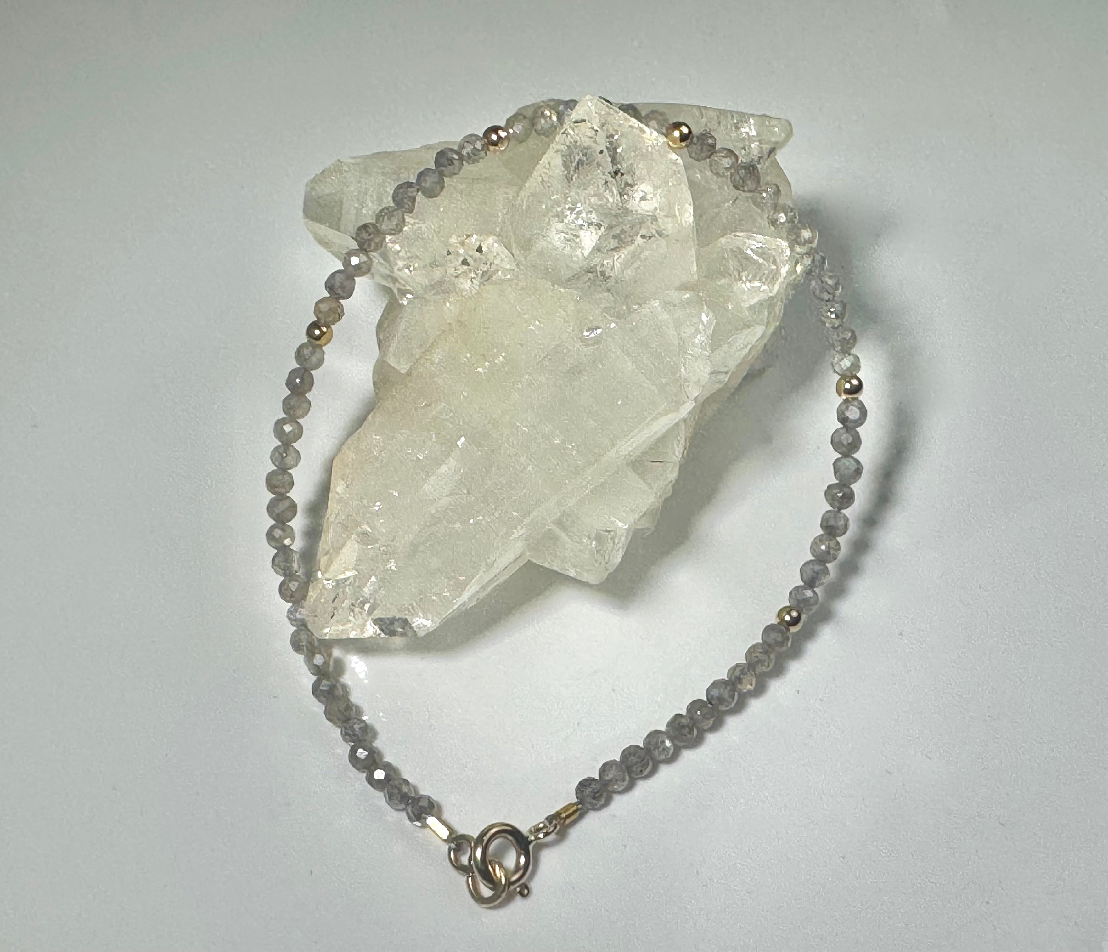 Labradorite Bead 14k Bracelet