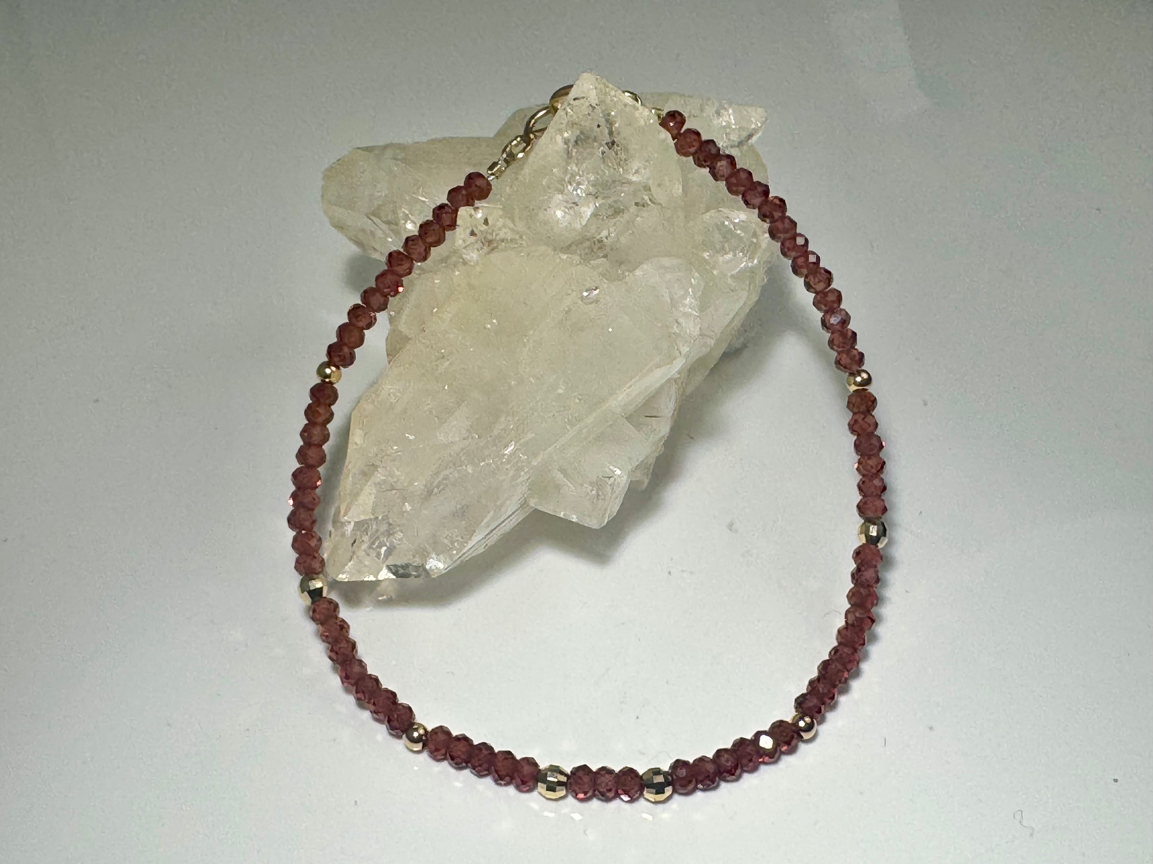 Garnet with 14k Beads Bracelet