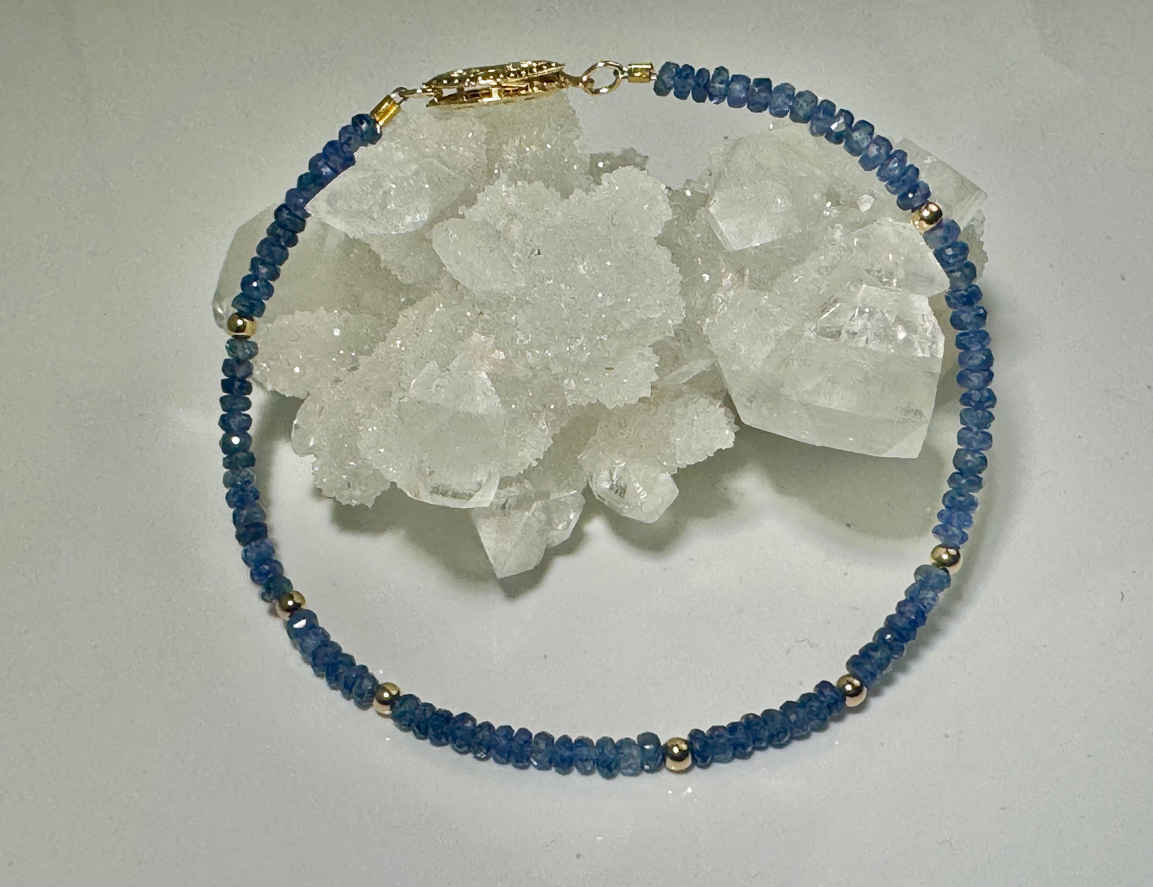 Sapphire With 14k Beads Bracelet