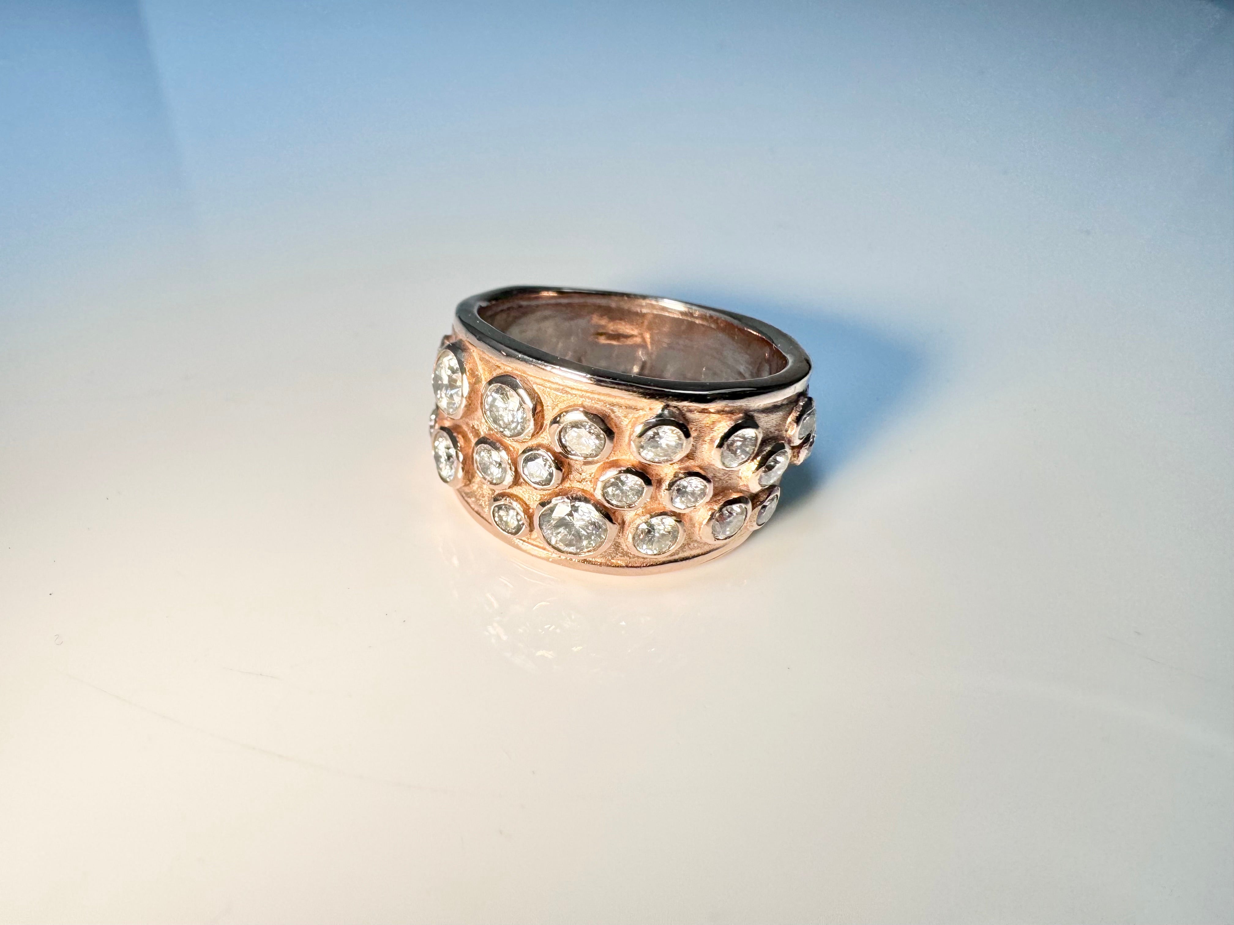 Diamond Wide Rose Gold Ring