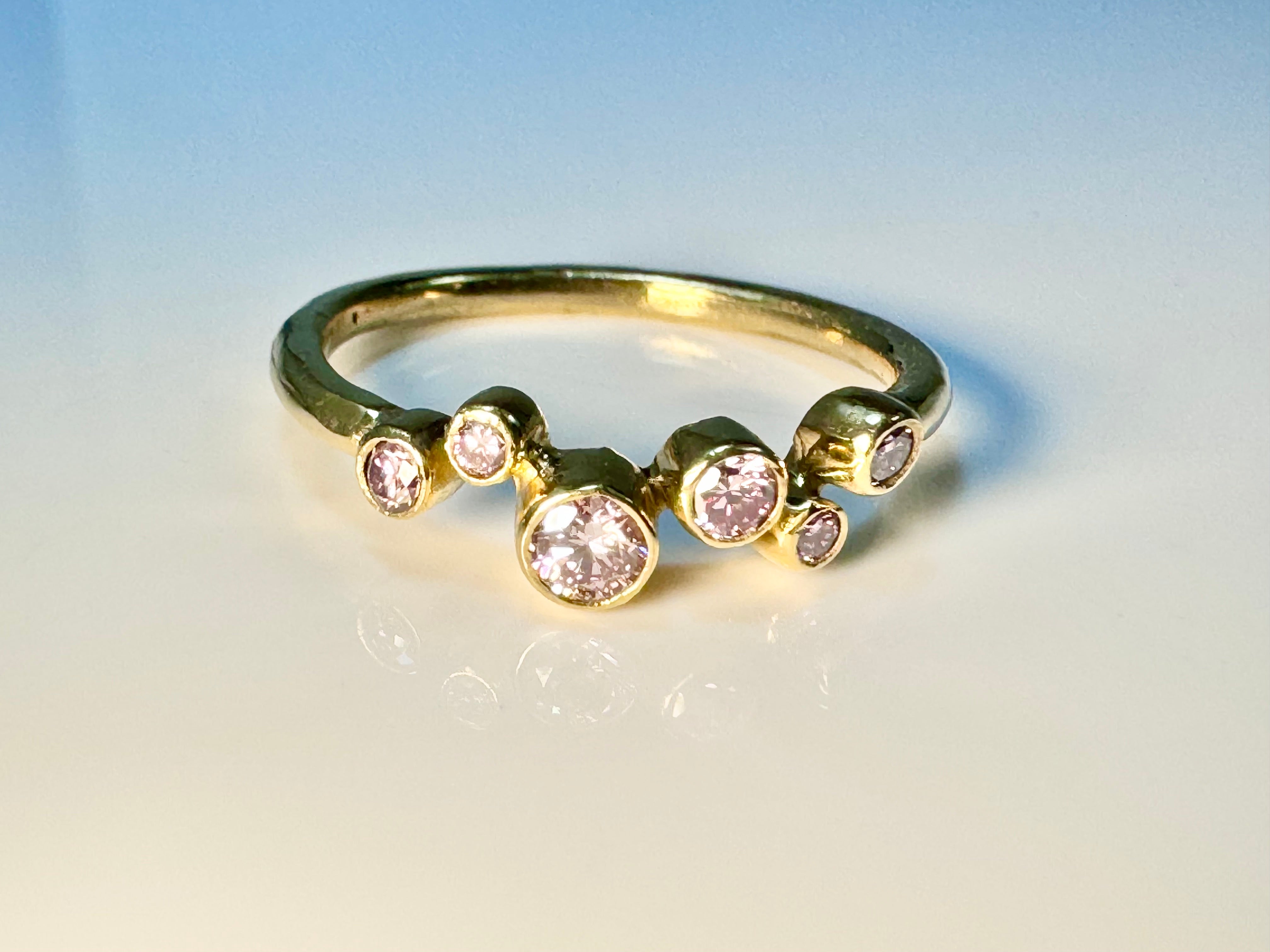 Pink Diamond Pebble Ring