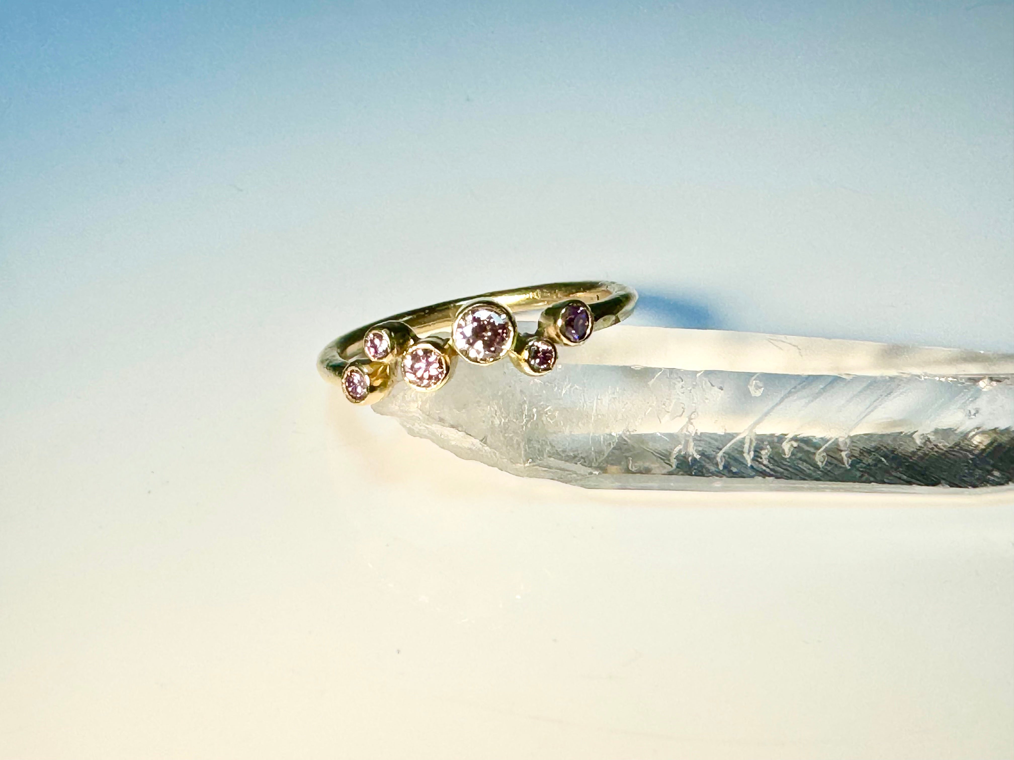 Pink Diamond Pebble Ring