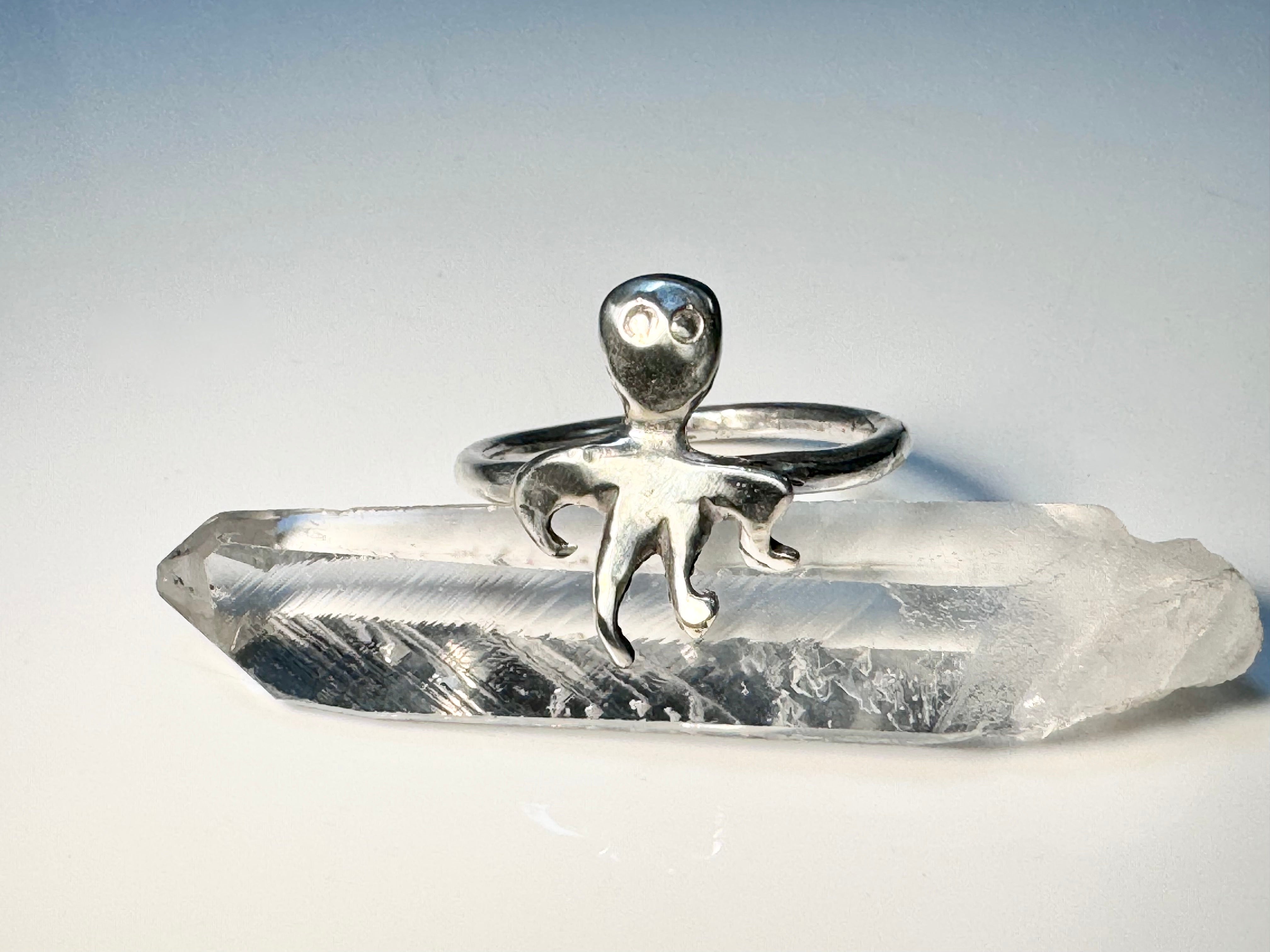 Octopus Baby Silver Ring