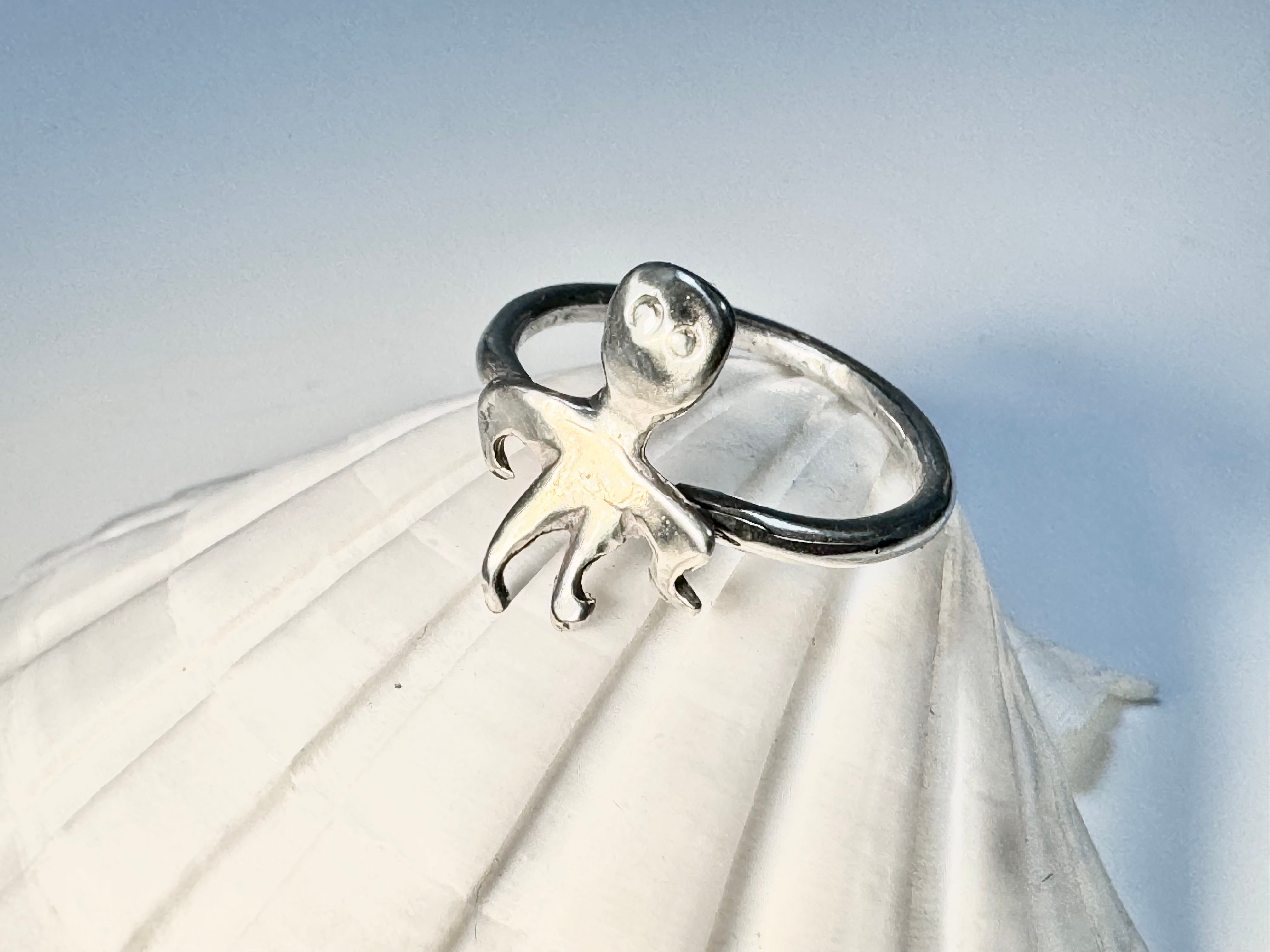 Octopus Baby Silver Ring