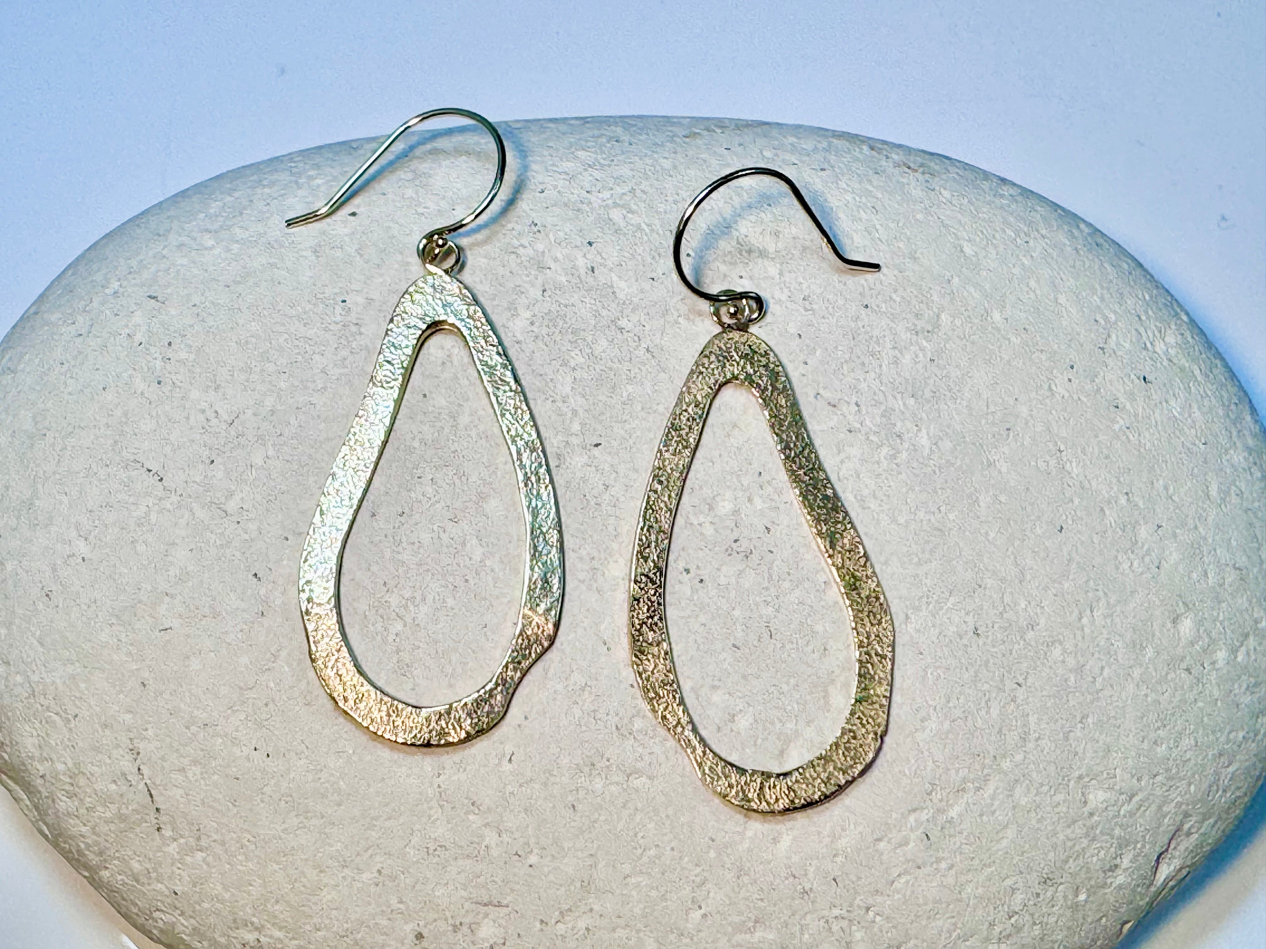 Texture Pear 14k Dangles