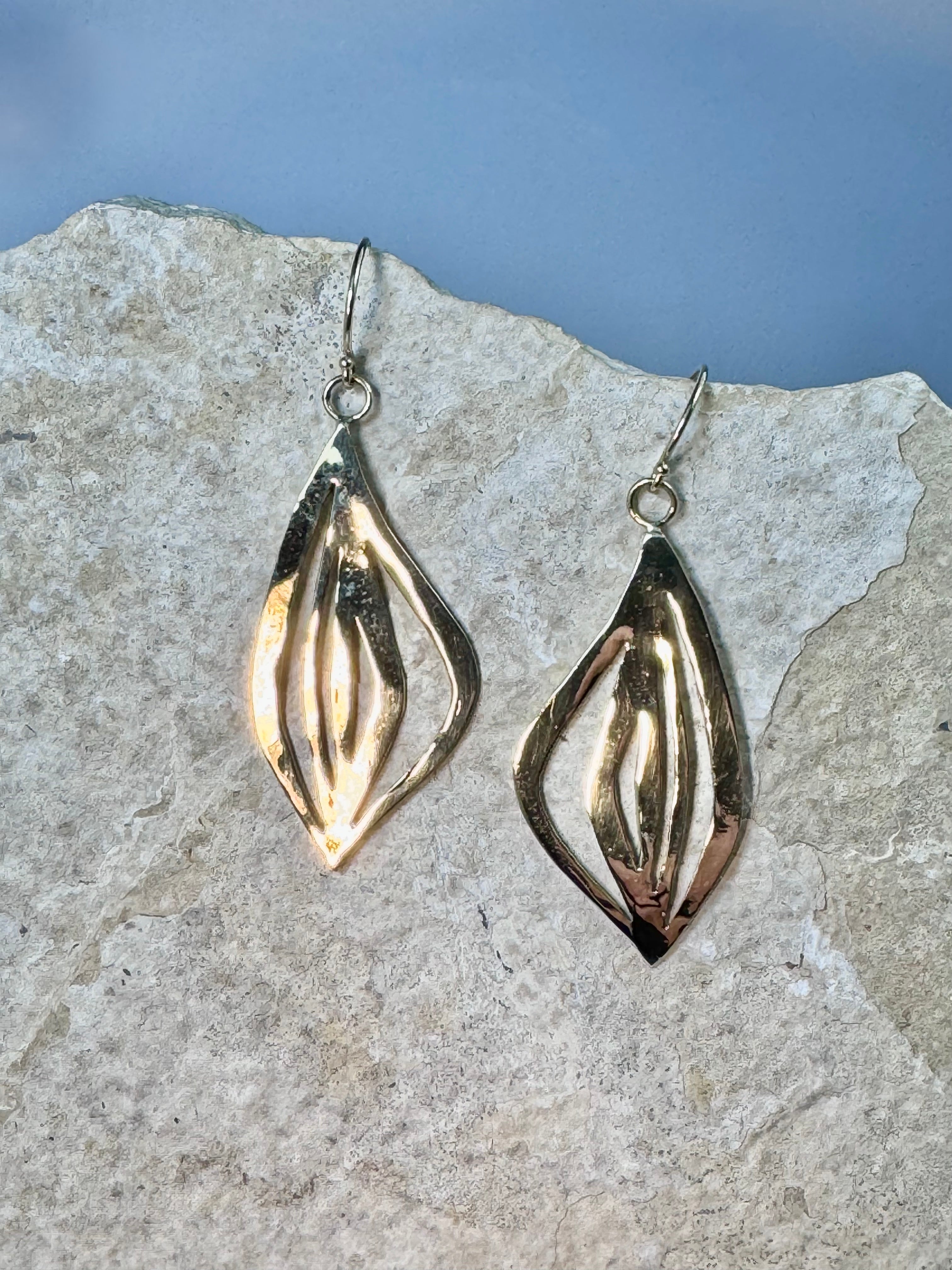 Marquise Cut Out 14k Dangles