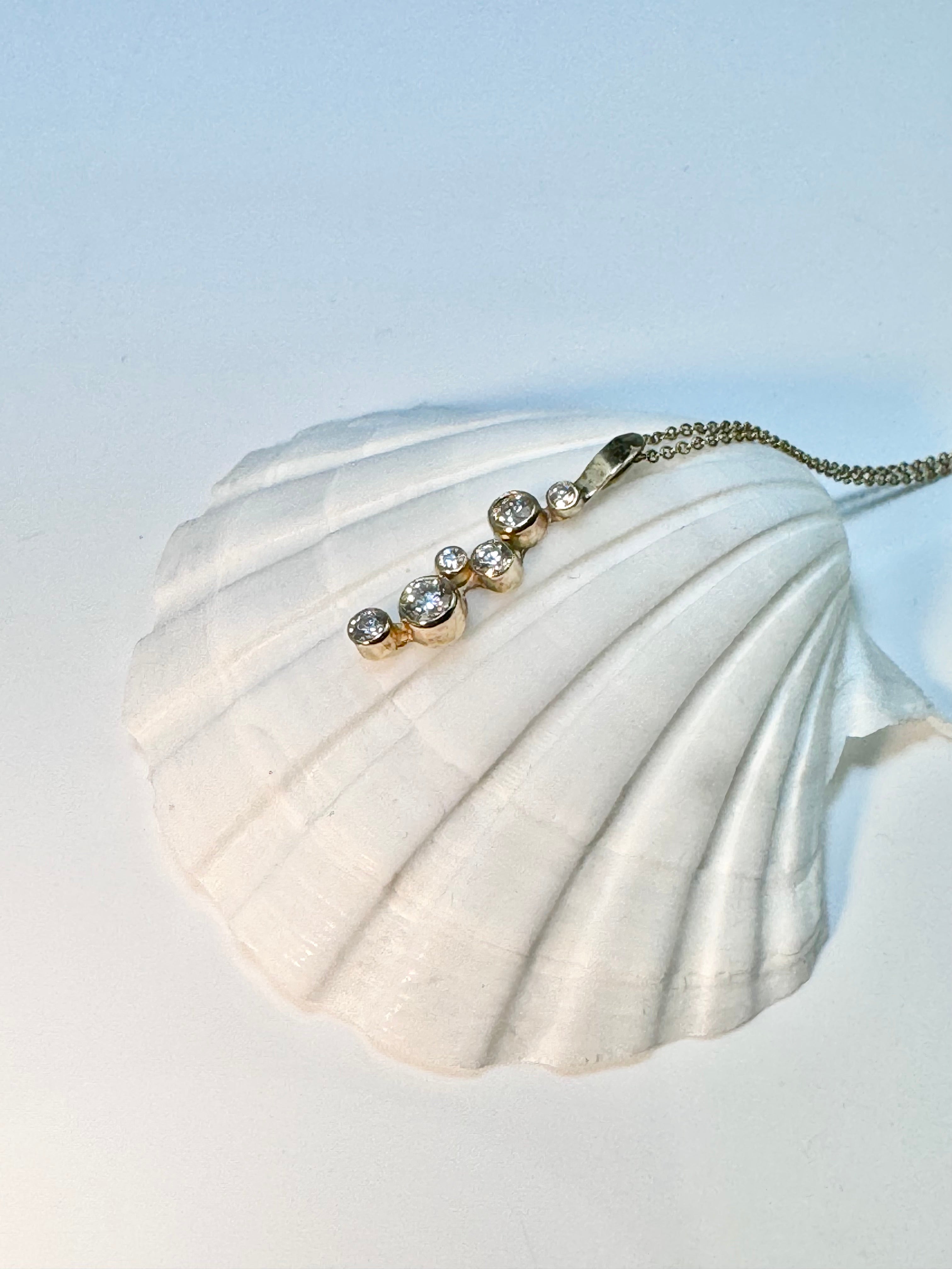 Diamond Pebble 14k Pendant