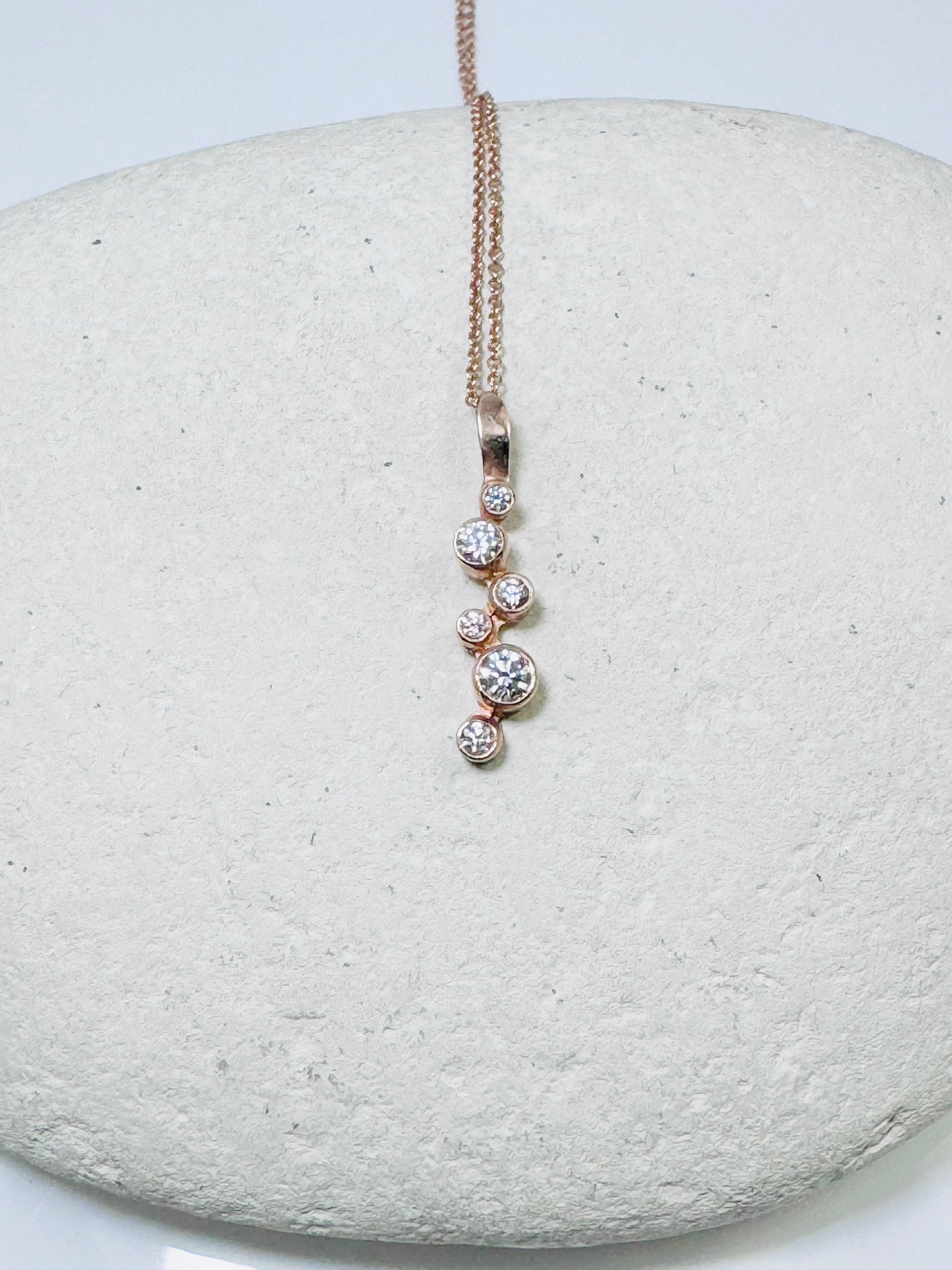 Six Diamond Rose Gold Pendant