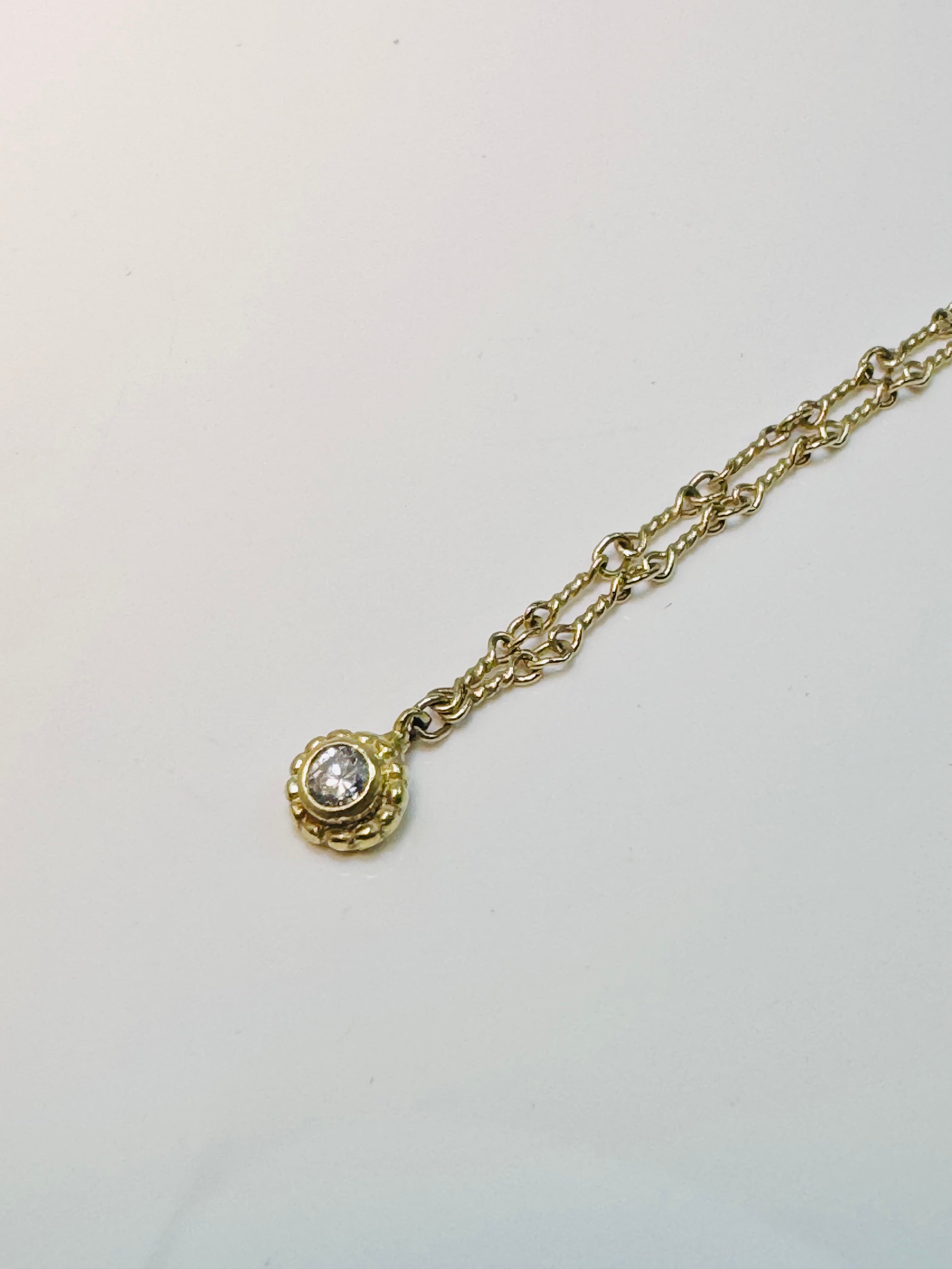 Diamond Beaded Fine Gold Necklace