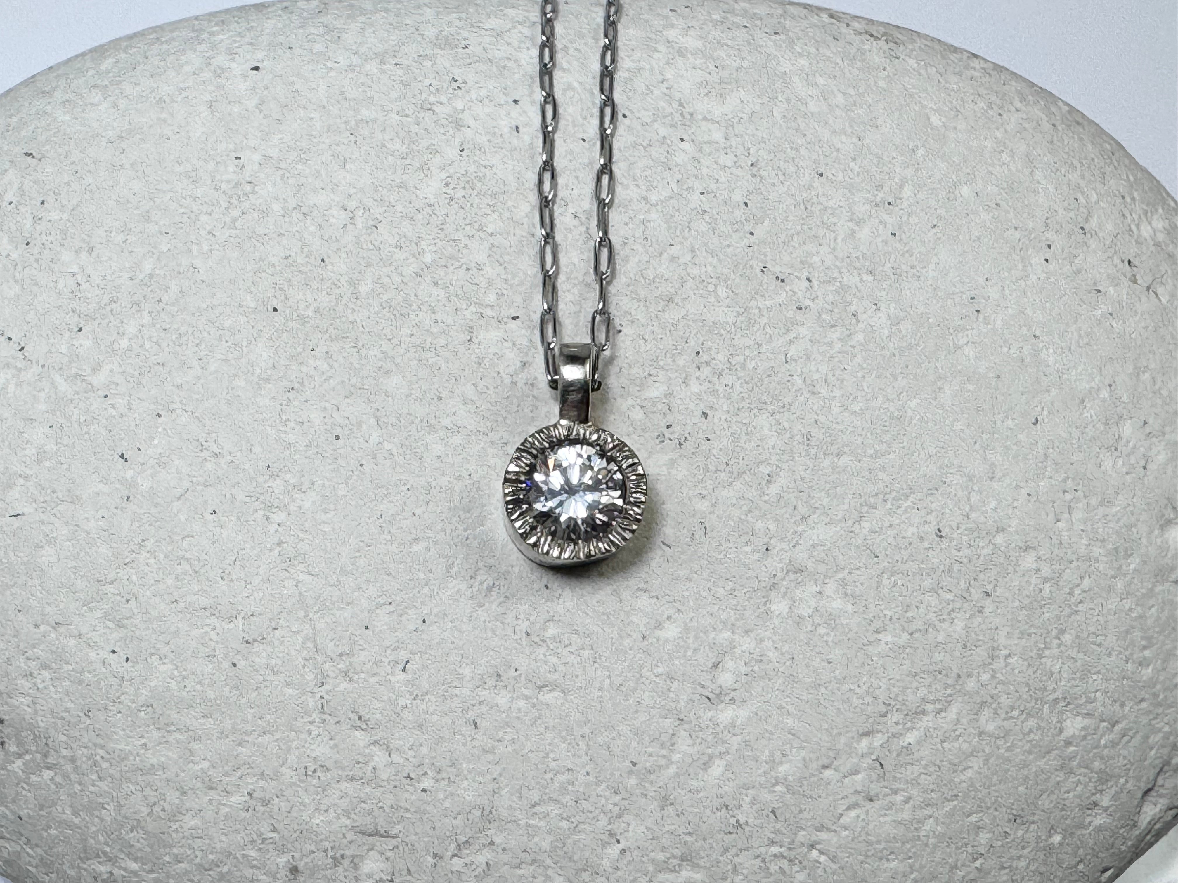 Diamond Slash White Gold Pendant