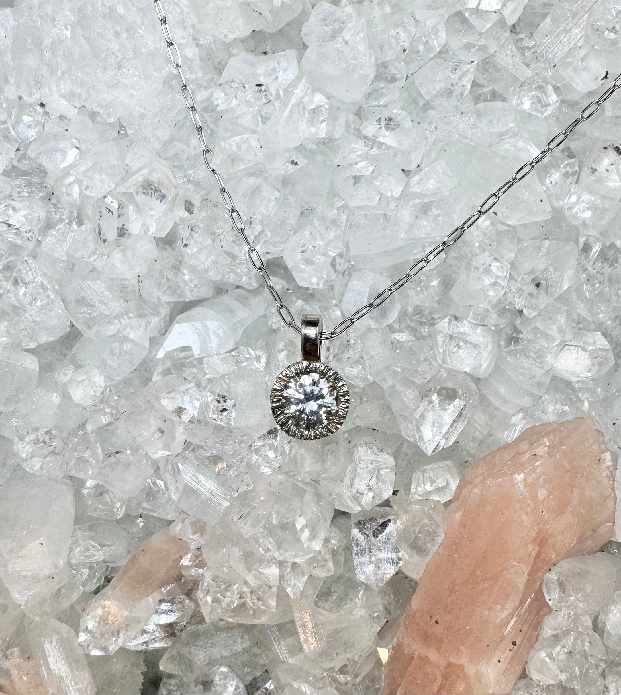 Diamond Slash White Gold Pendant