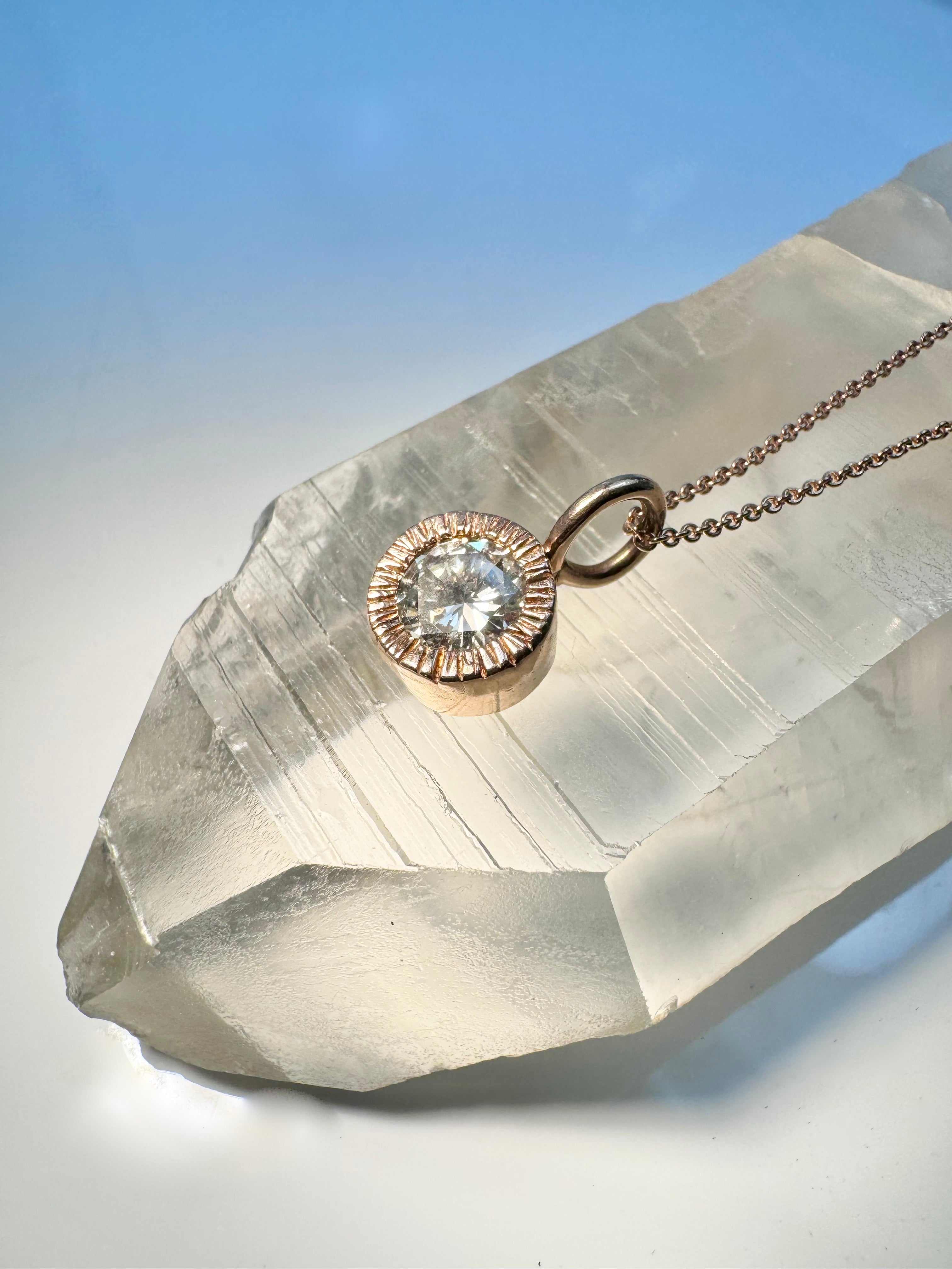 Diamond Slash Rose Gold Pendant