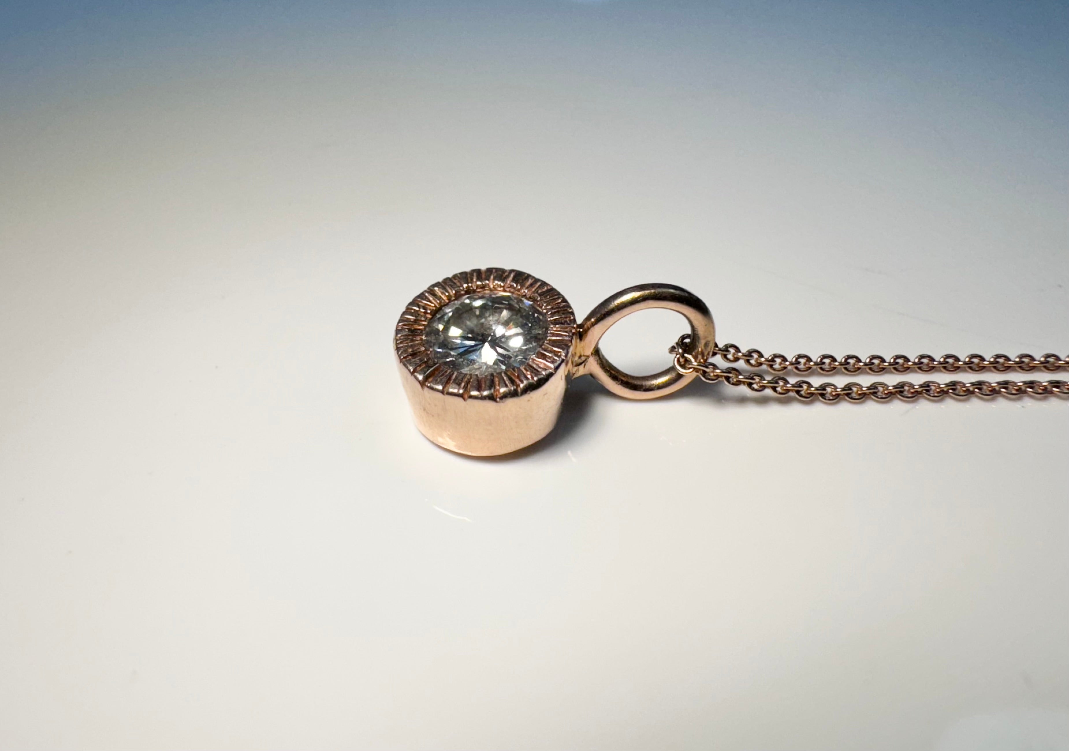 Diamond Slash Rose Gold Pendant