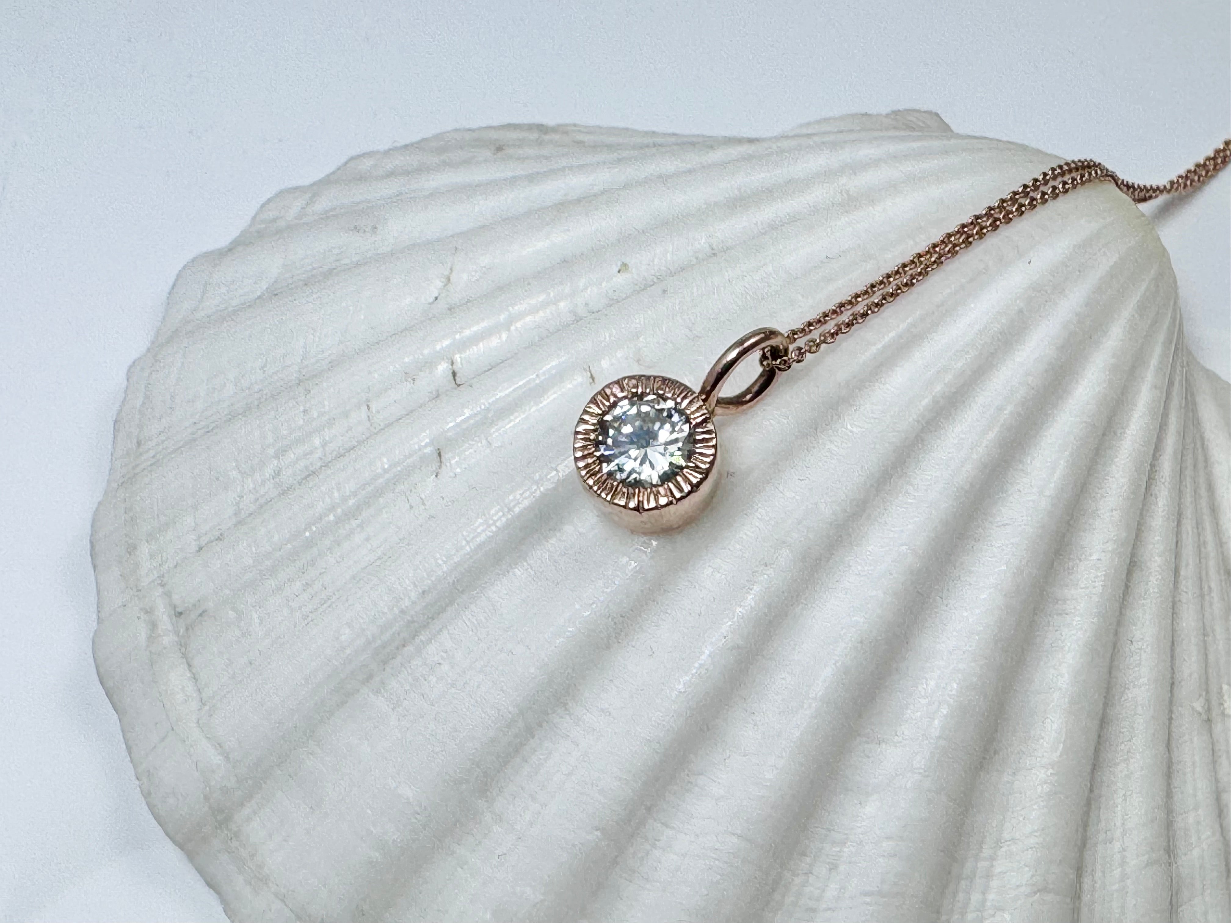 Diamond Slash Rose Gold Pendant