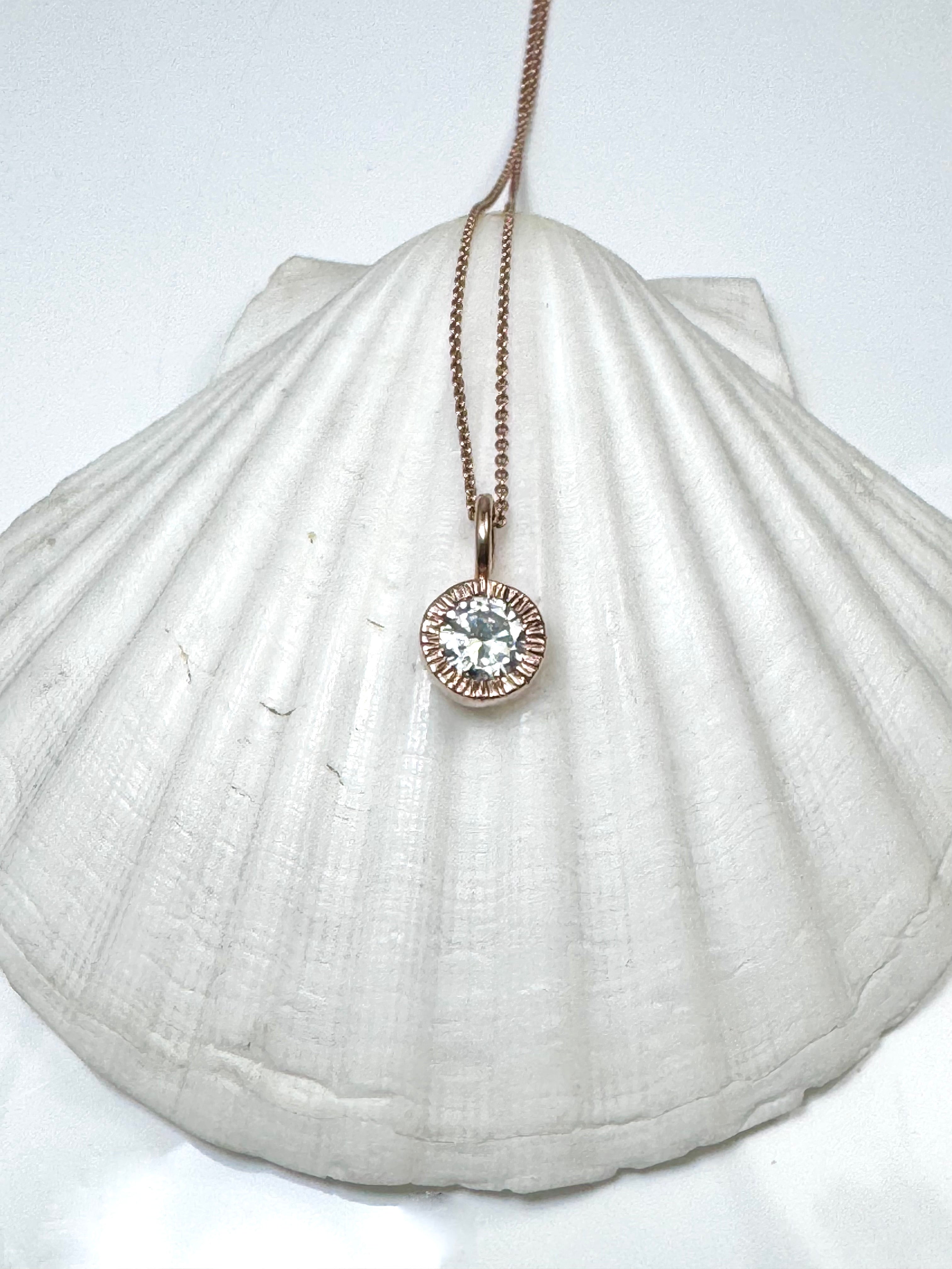 Diamond Slash Rose Gold Pendant