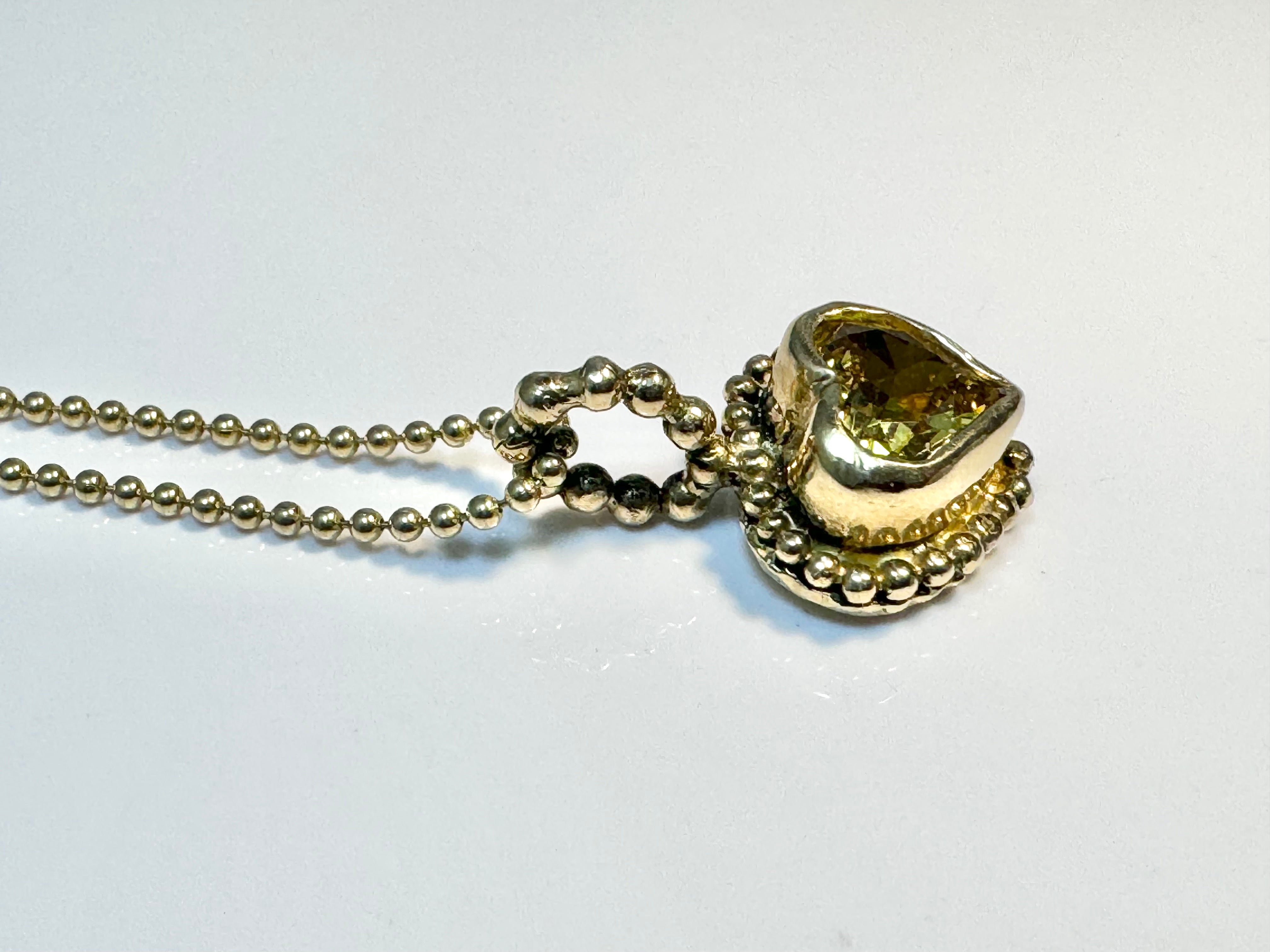 Yellow Diamond Heart 18k Pendant