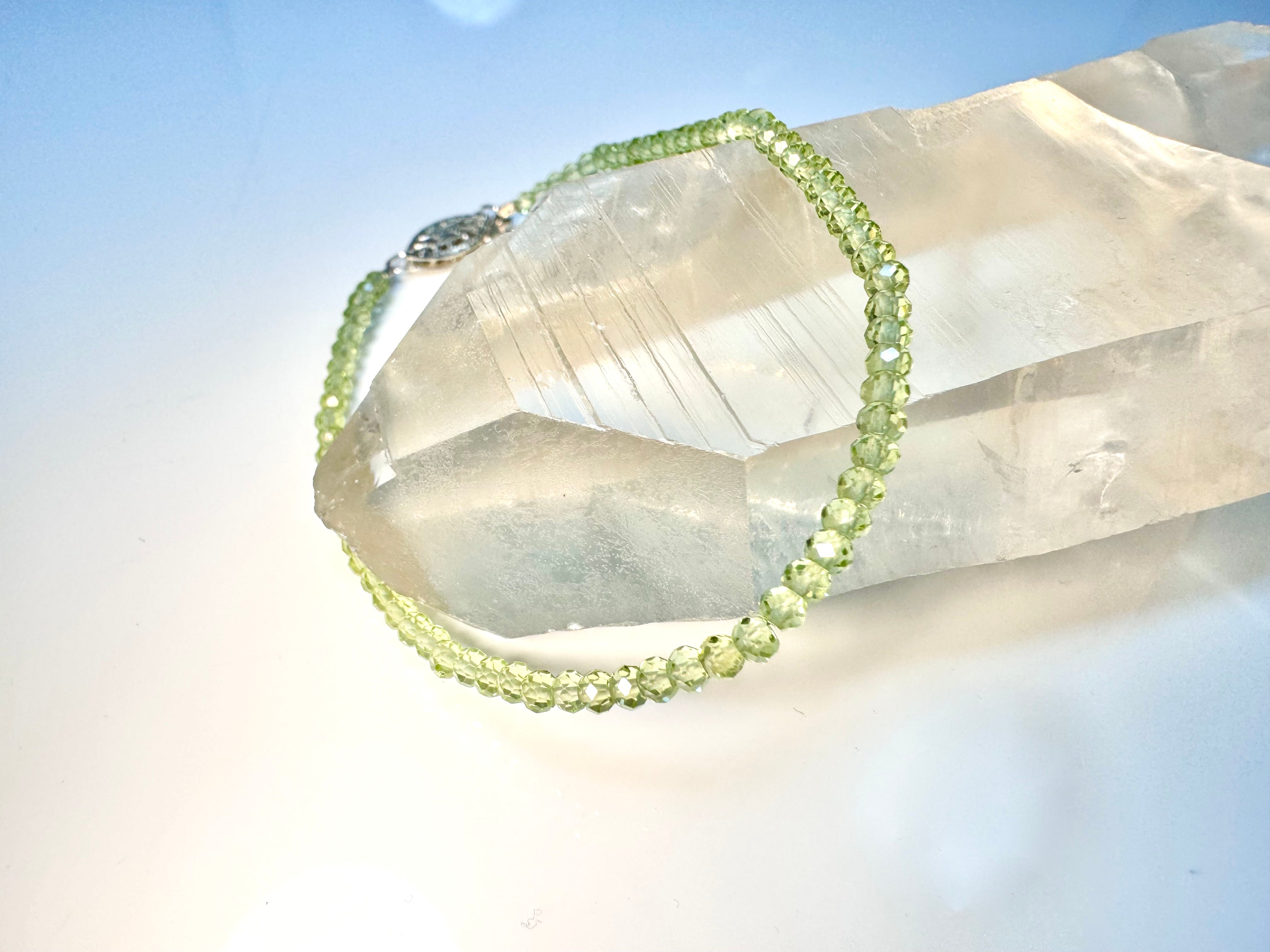 Peridot Faceted Bead Bracelet