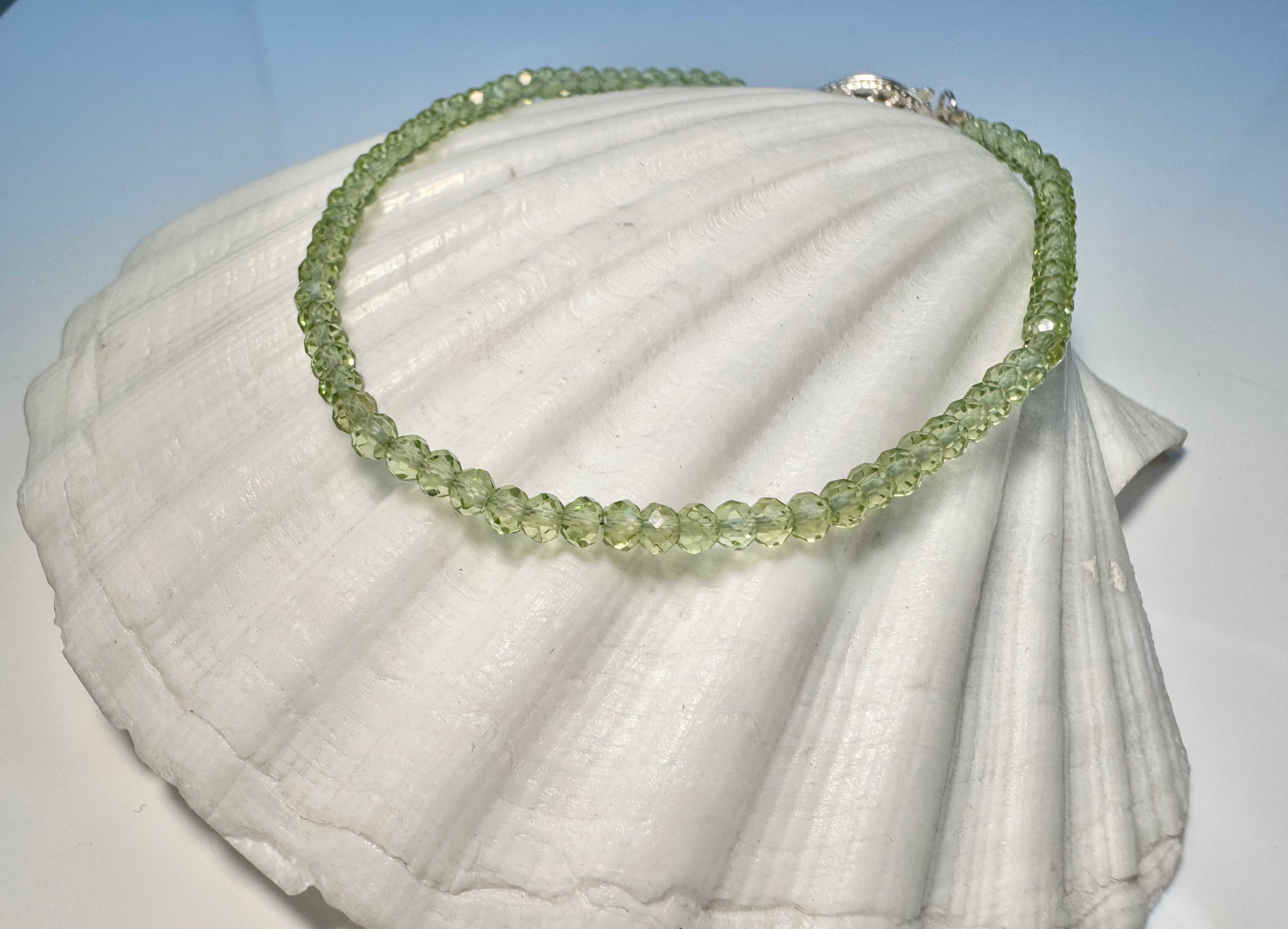 Peridot Faceted Bead Bracelet